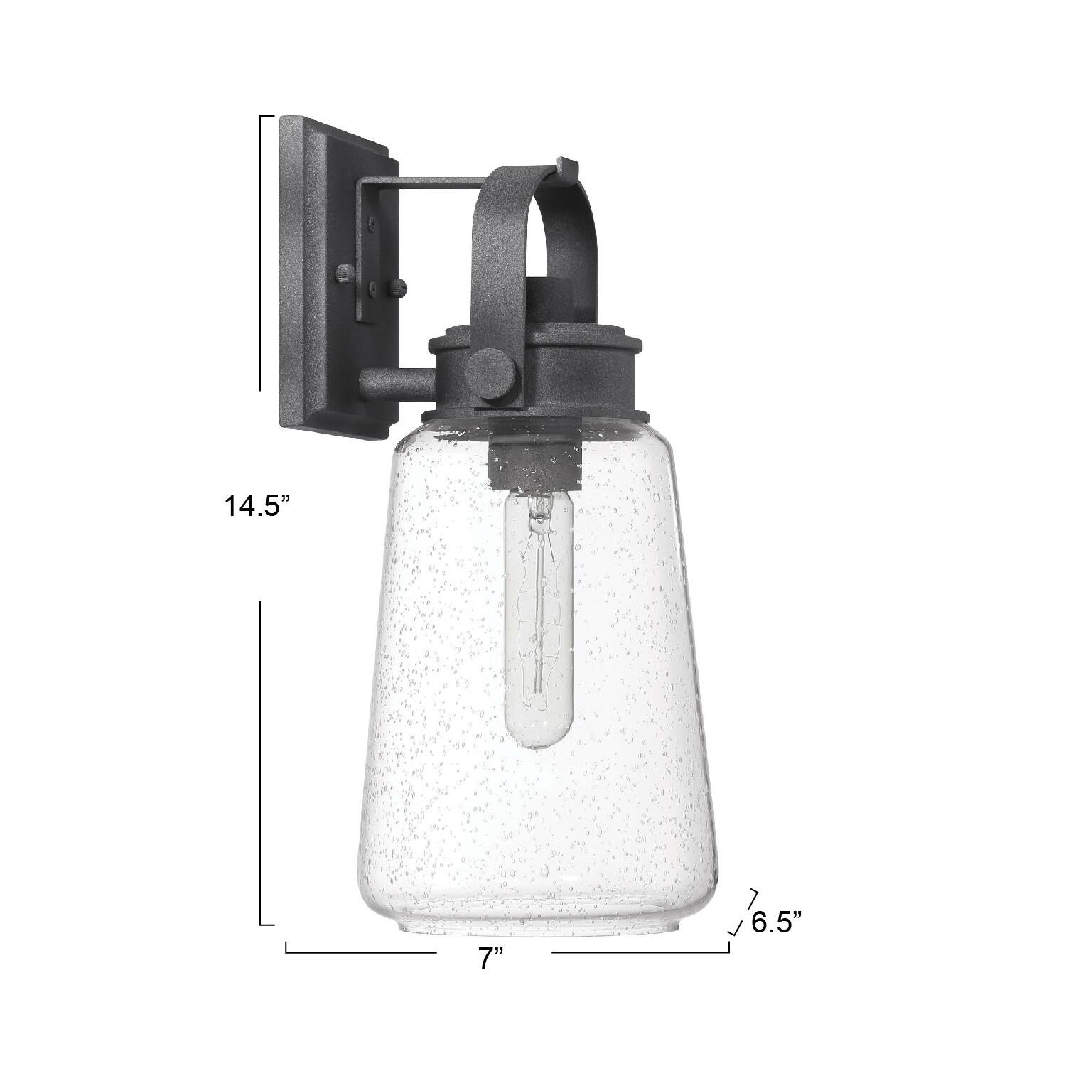 Hello Honey® Gage Distressed Zinc Industrial Tapered Seedy Glass & Metal Wall Mounted Outdoor Light