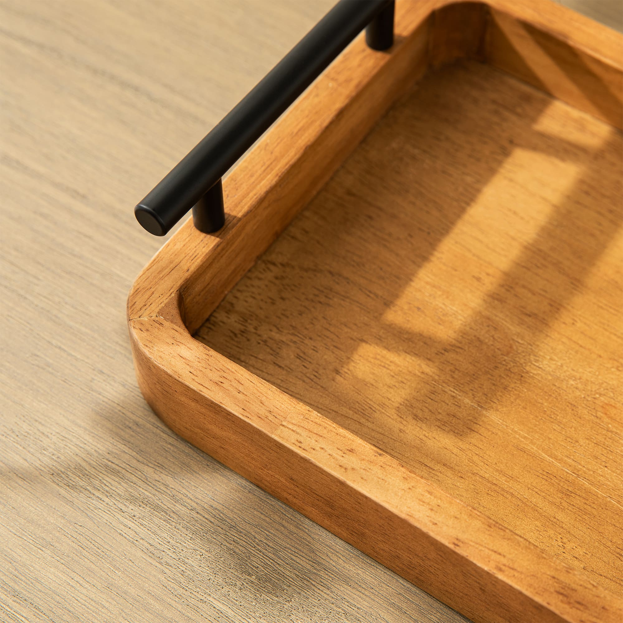 Glitzhome&#xAE; Rectangle Acacia Wood Trays Set