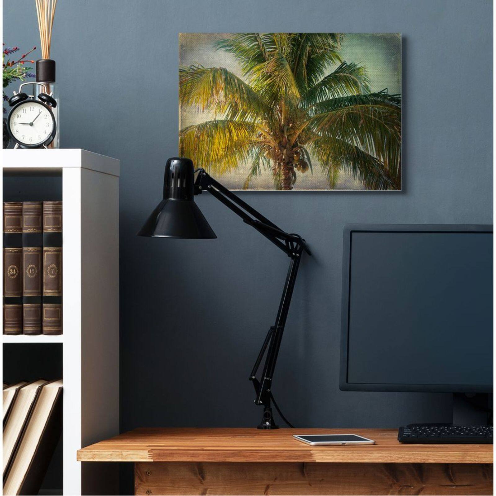 Stupell Industries Distressed Tropical Summer Palm Tree Canvas Wall Art
