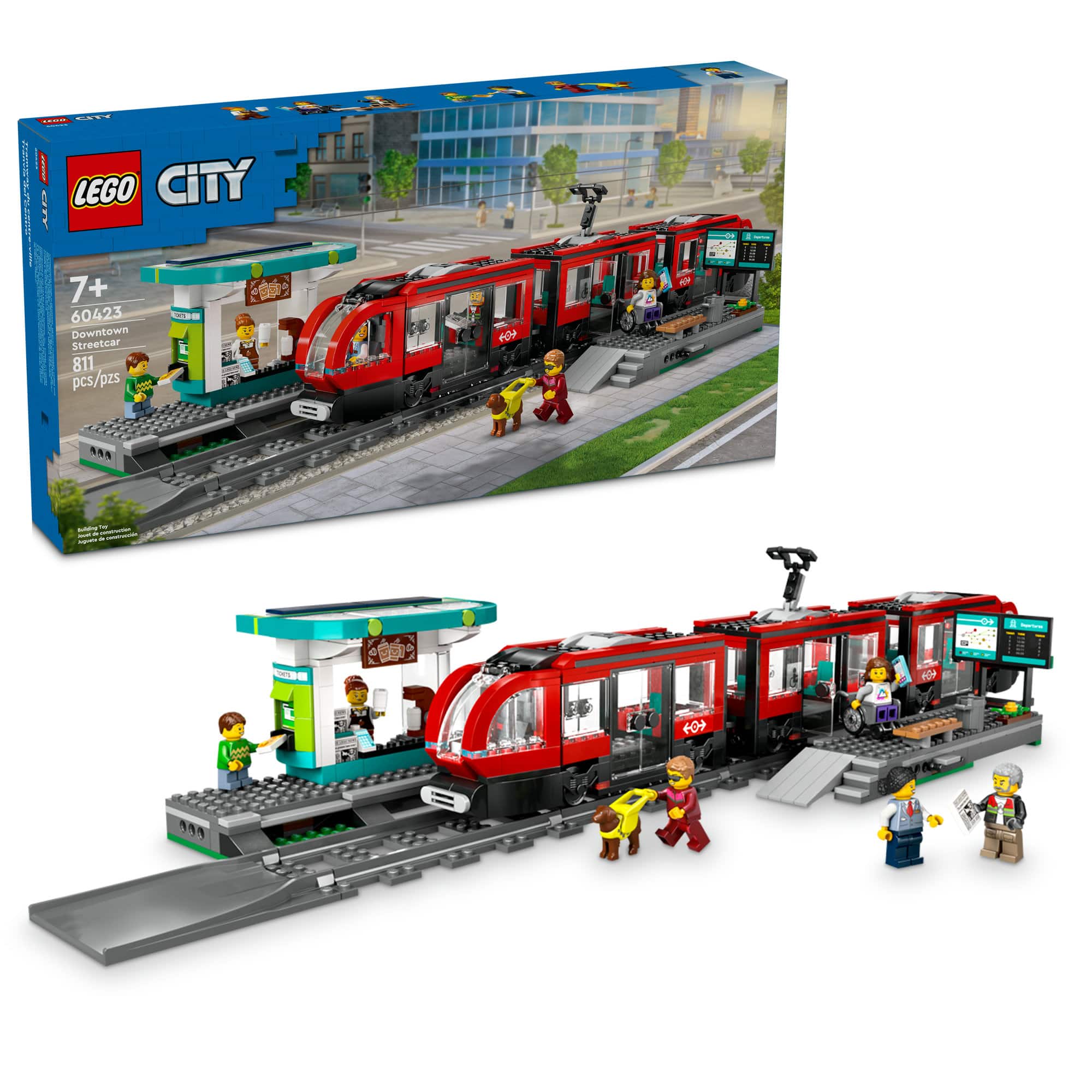 LEGO&#xAE; City Downtown Streetcar and Station Toy Set 60423