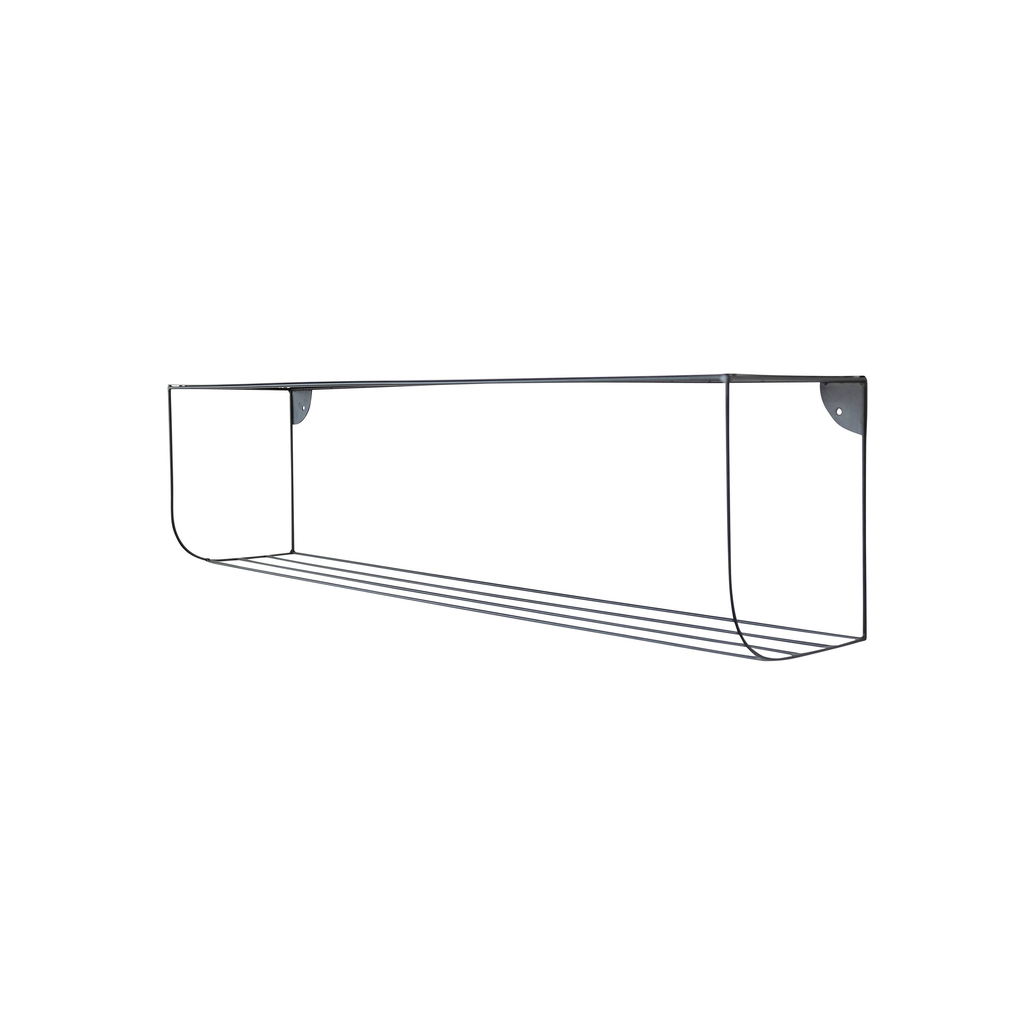 Hello Honey® 40" Matte Black Metal Two-Tier Wall Shelf