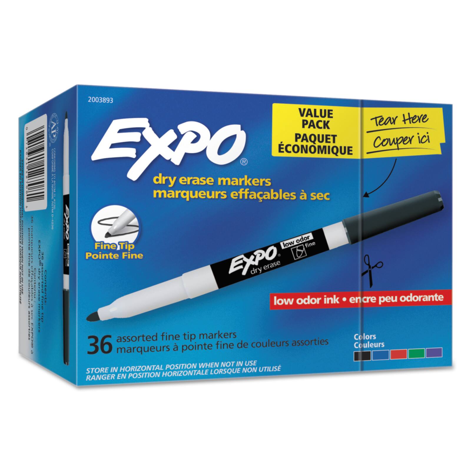 EXPO Low Odor Dry Erase Marker Chisel Tip Blue Dozen 80003