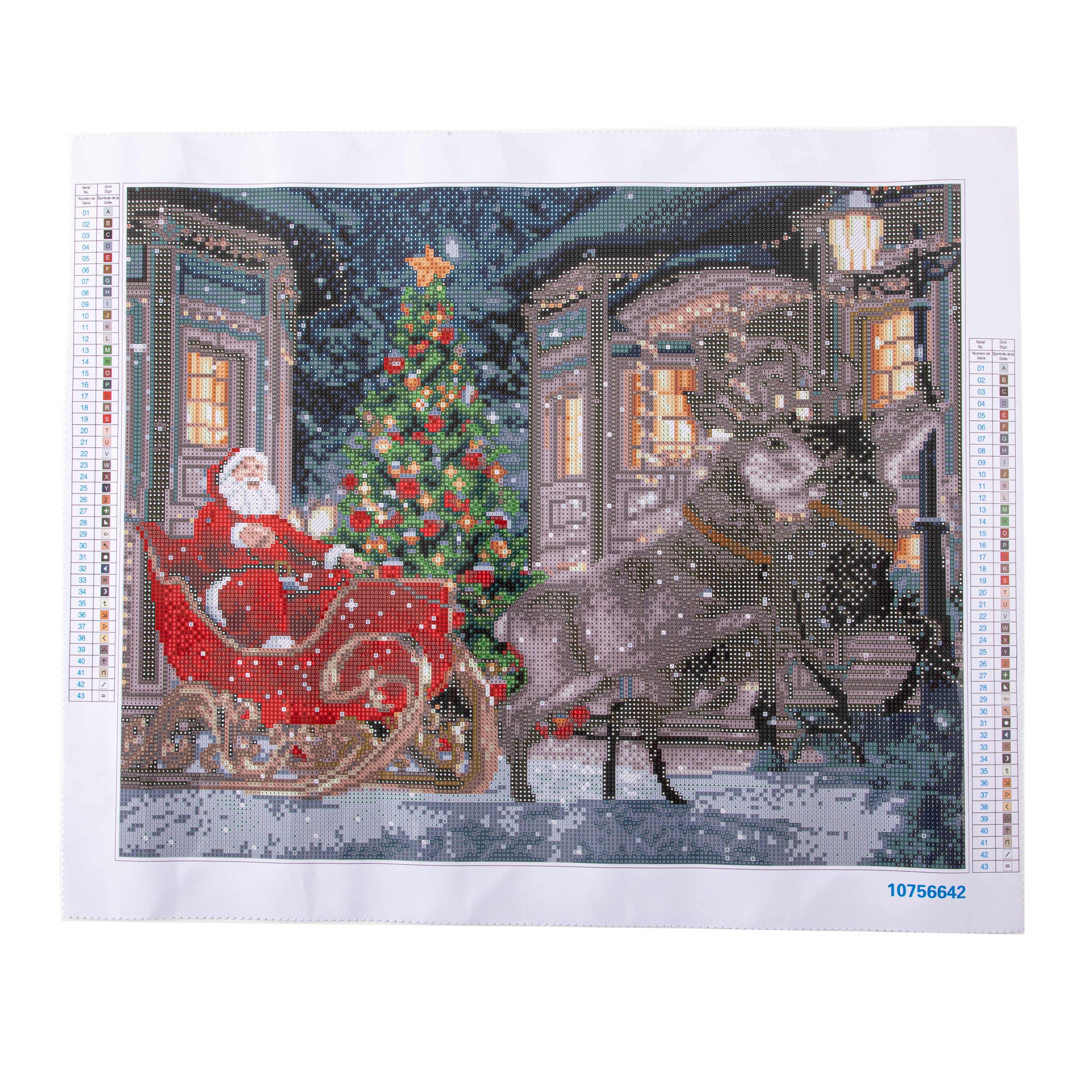 16&#x22; x 20&#x22; Santa &#x26; Reindeer Diamond Art Kit by Make Market&#xAE;