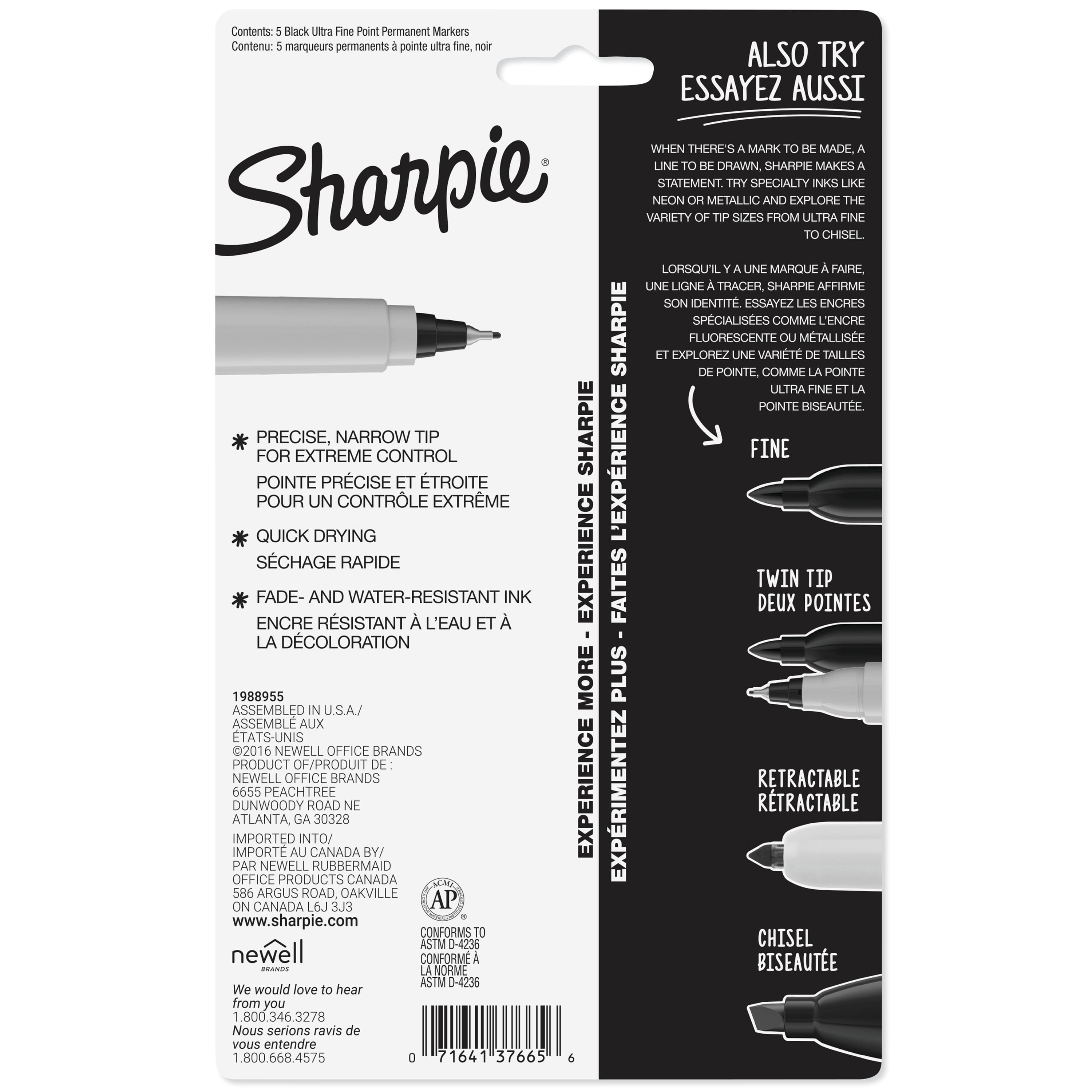 Sharpie® Ultra Fine Point Permanent Markers, 5ct.