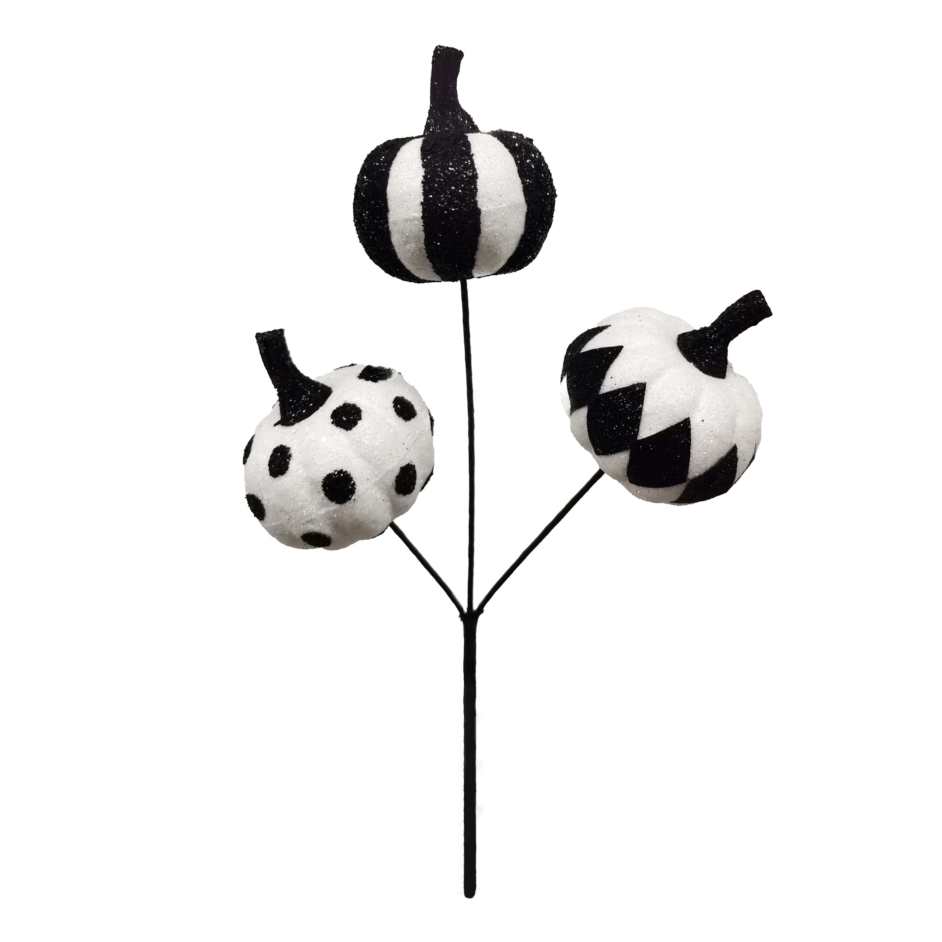 10&#x22; Black &#x26; White Pumpkin Pick by Ashland&#xAE;