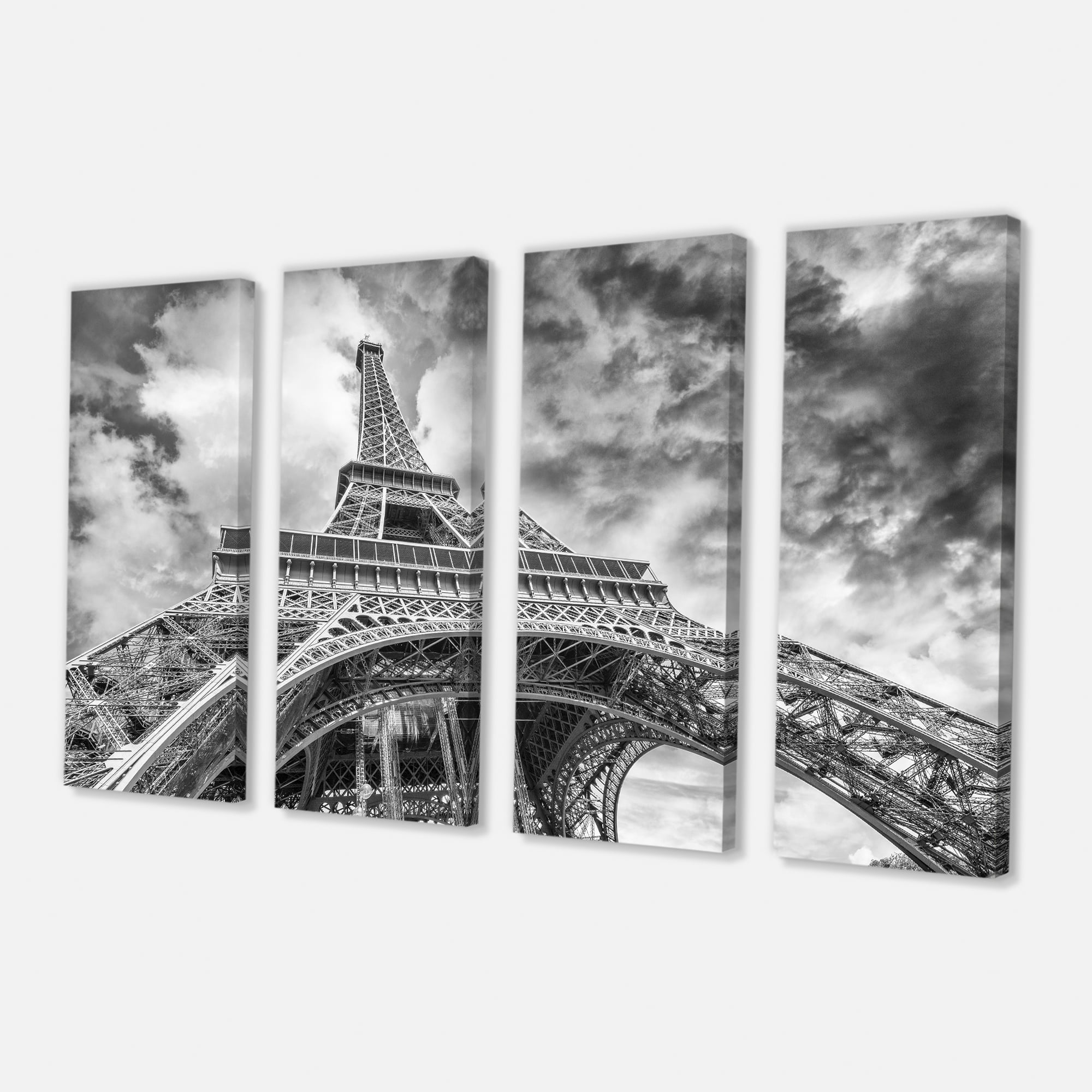Designart - Black and White View of Paris Paris Eiffel Tower