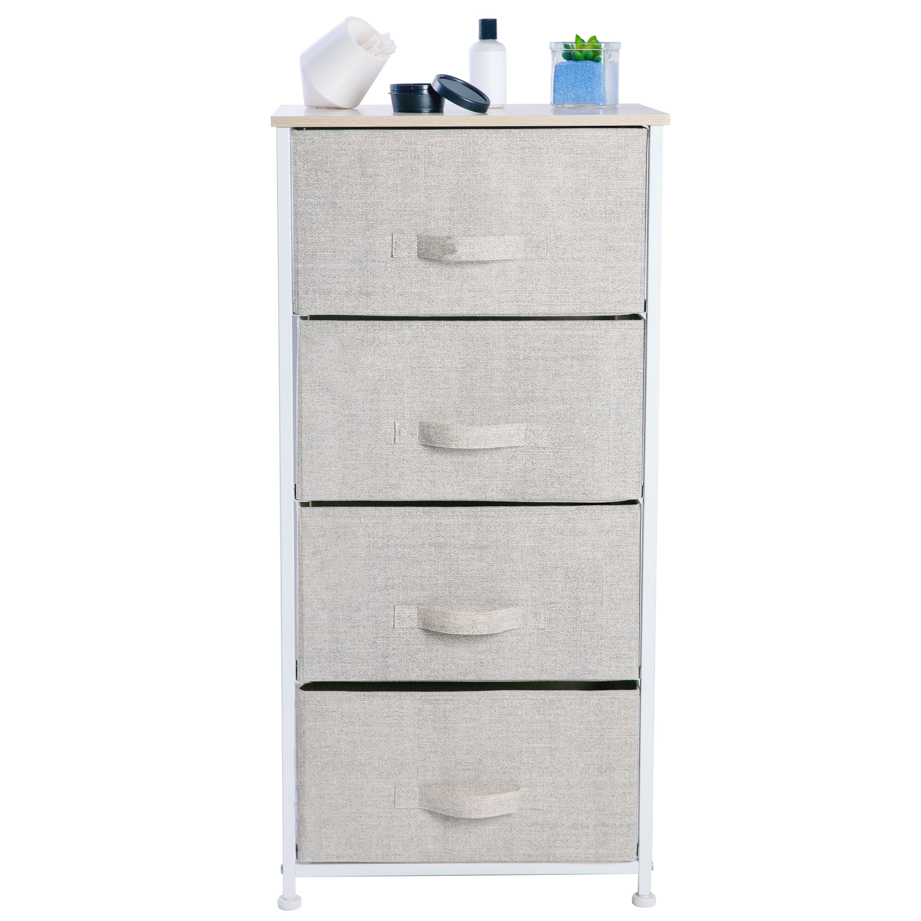 Simplify Beige 4 Drawer Storage Chest