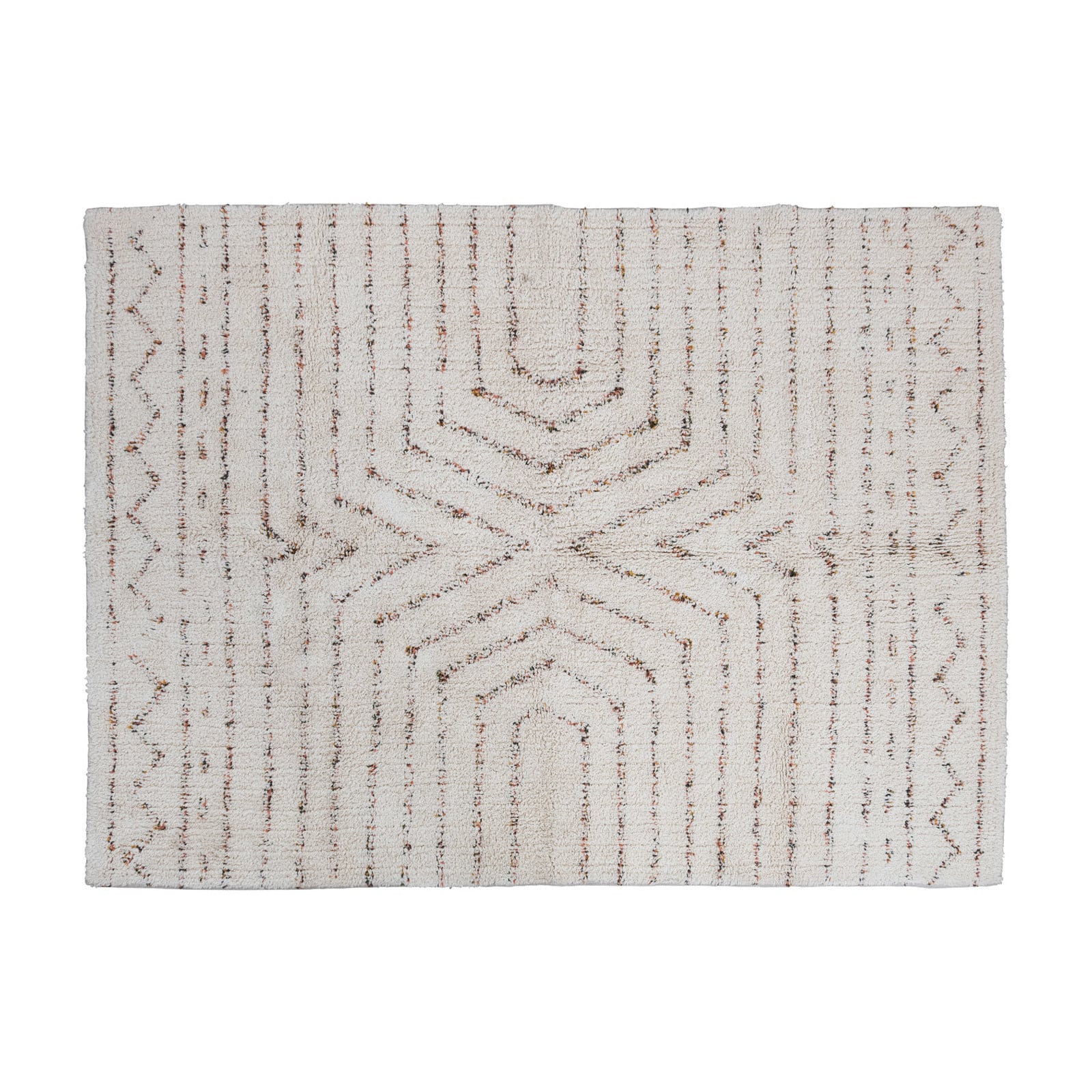 Stonewashed Cotton Tufted Rug with Design