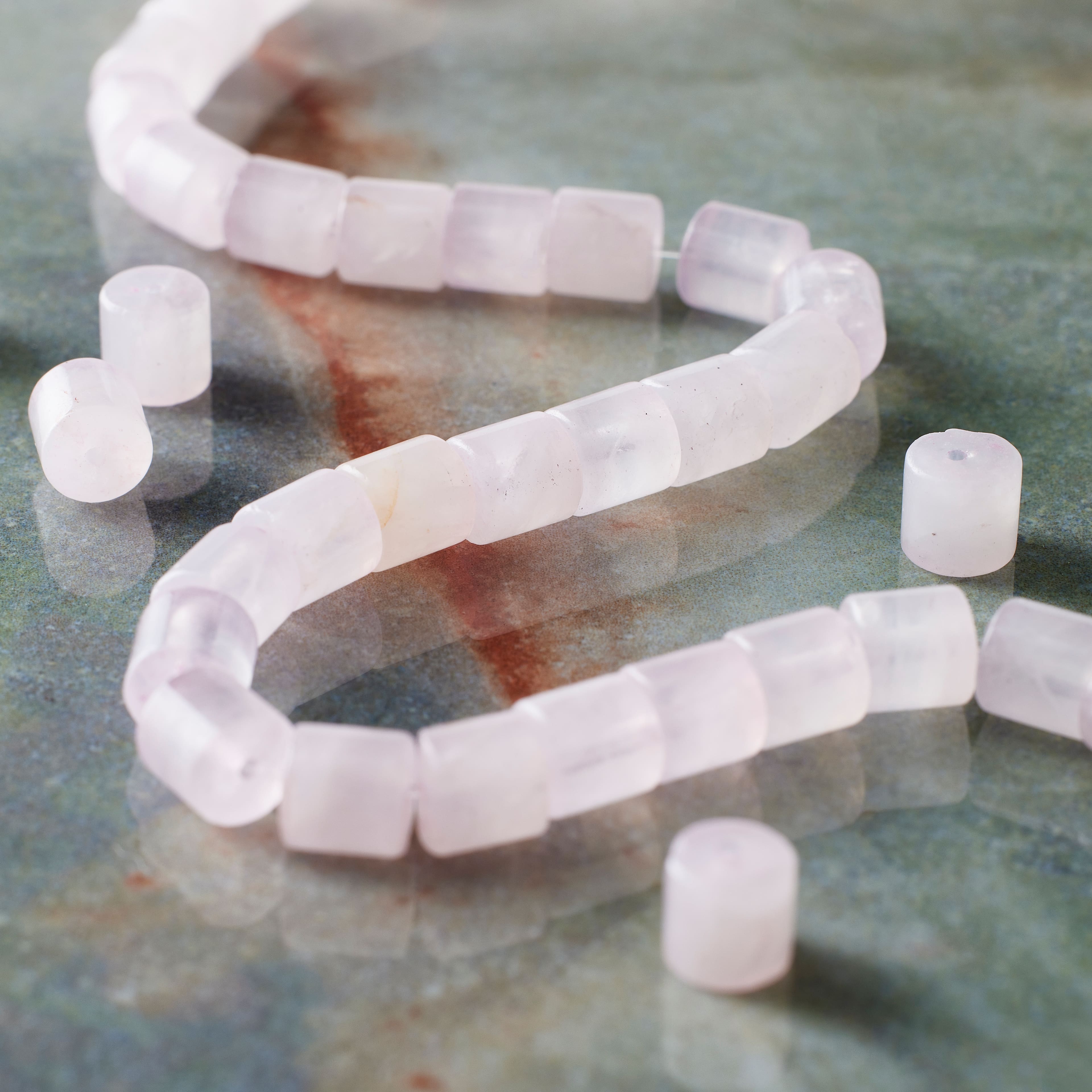 Rose Quartz Tube Beads by Bead Landing™ 