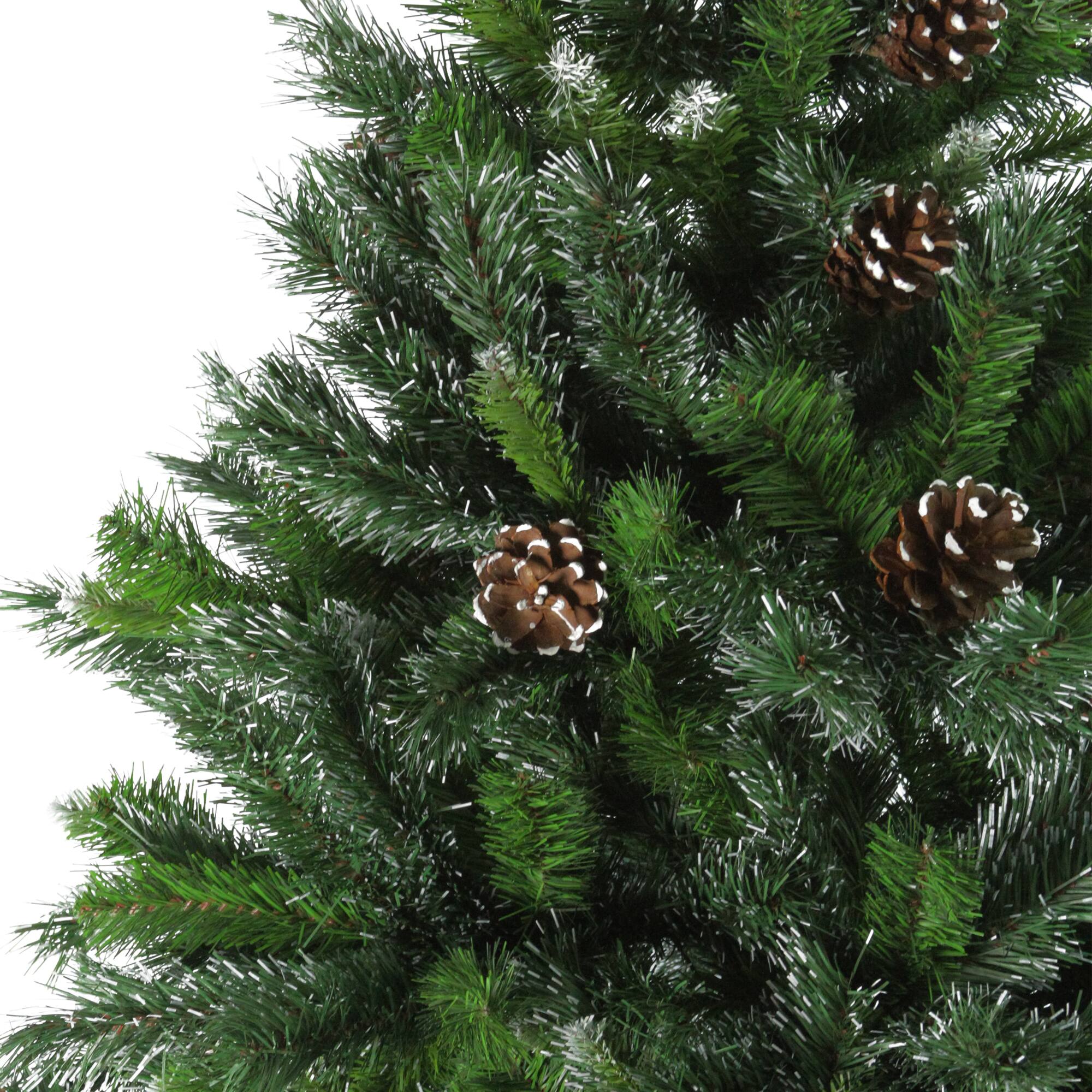 6.5ft. Unlit Snowy Delta Pine with Pinecones Artificial Christmas Tree