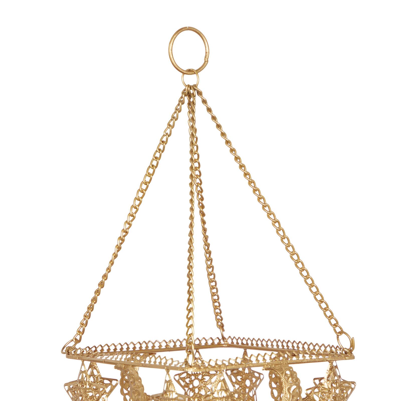 32" Gold Metal Traditional Sun & Stars Wind Chime