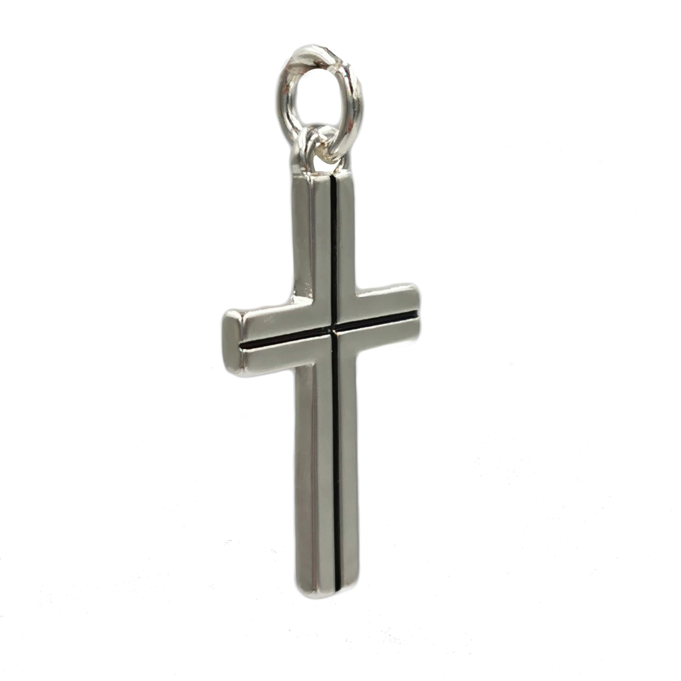 12 Pack: Charmalong™ Antique Silver Cross Charm by Bead Landing™