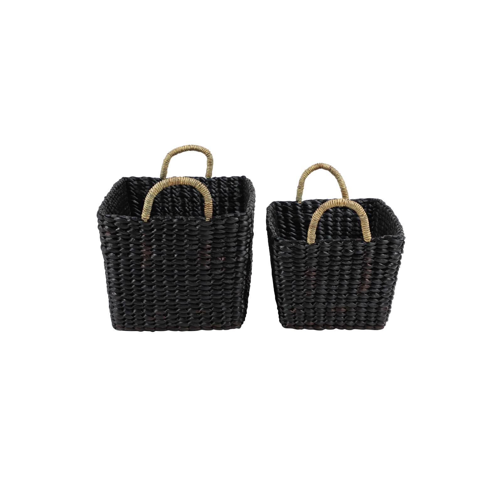 Black Banana Leaf Eclectic Storage Basket Set