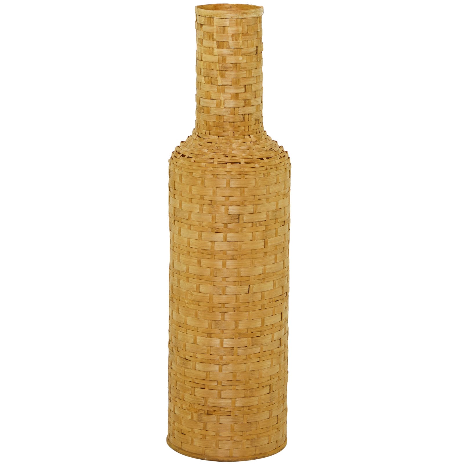 Brown Bamboo Tall Woven Floor Vase