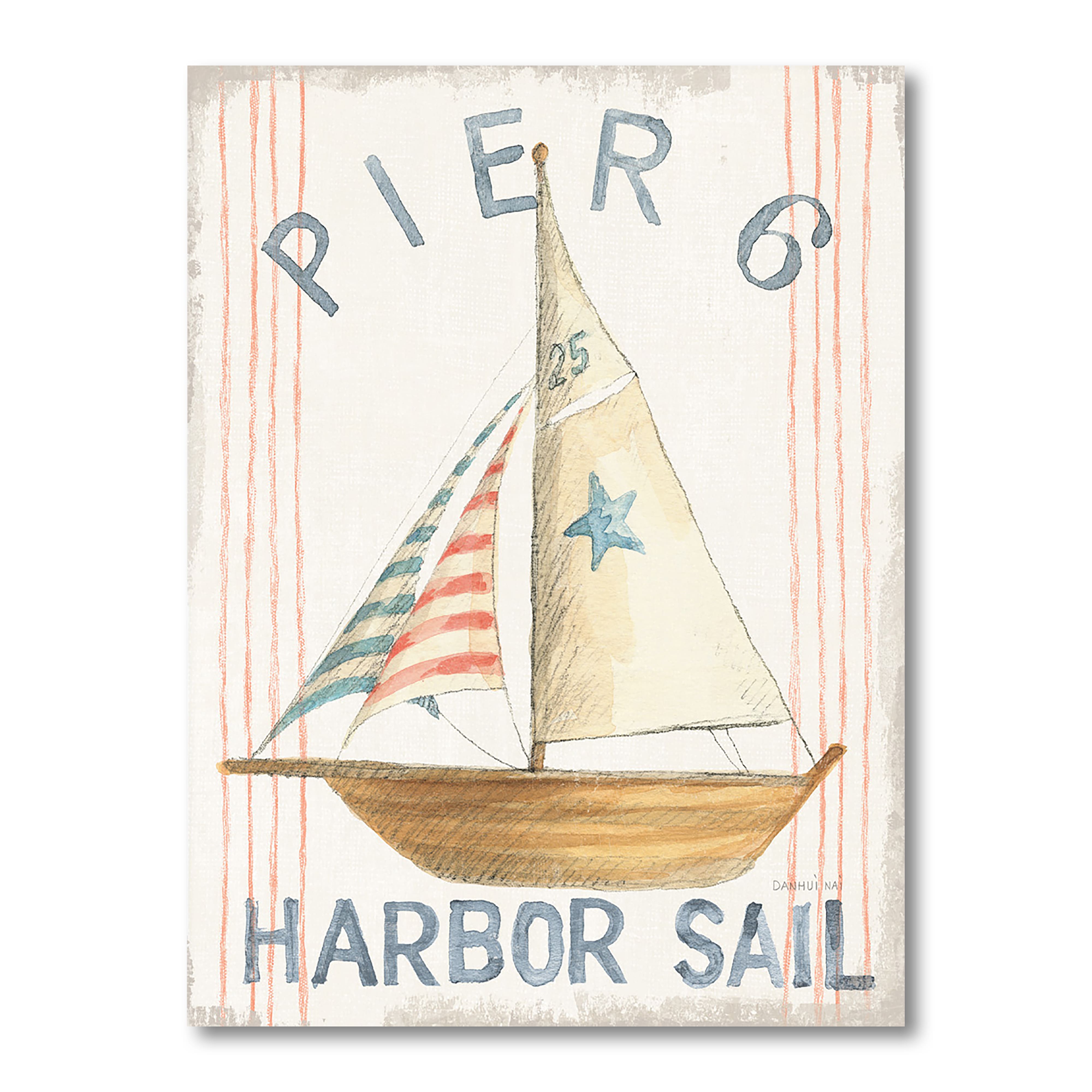 Designart - RW Floursack Nautical VII - Cottage Canvas Wall Art