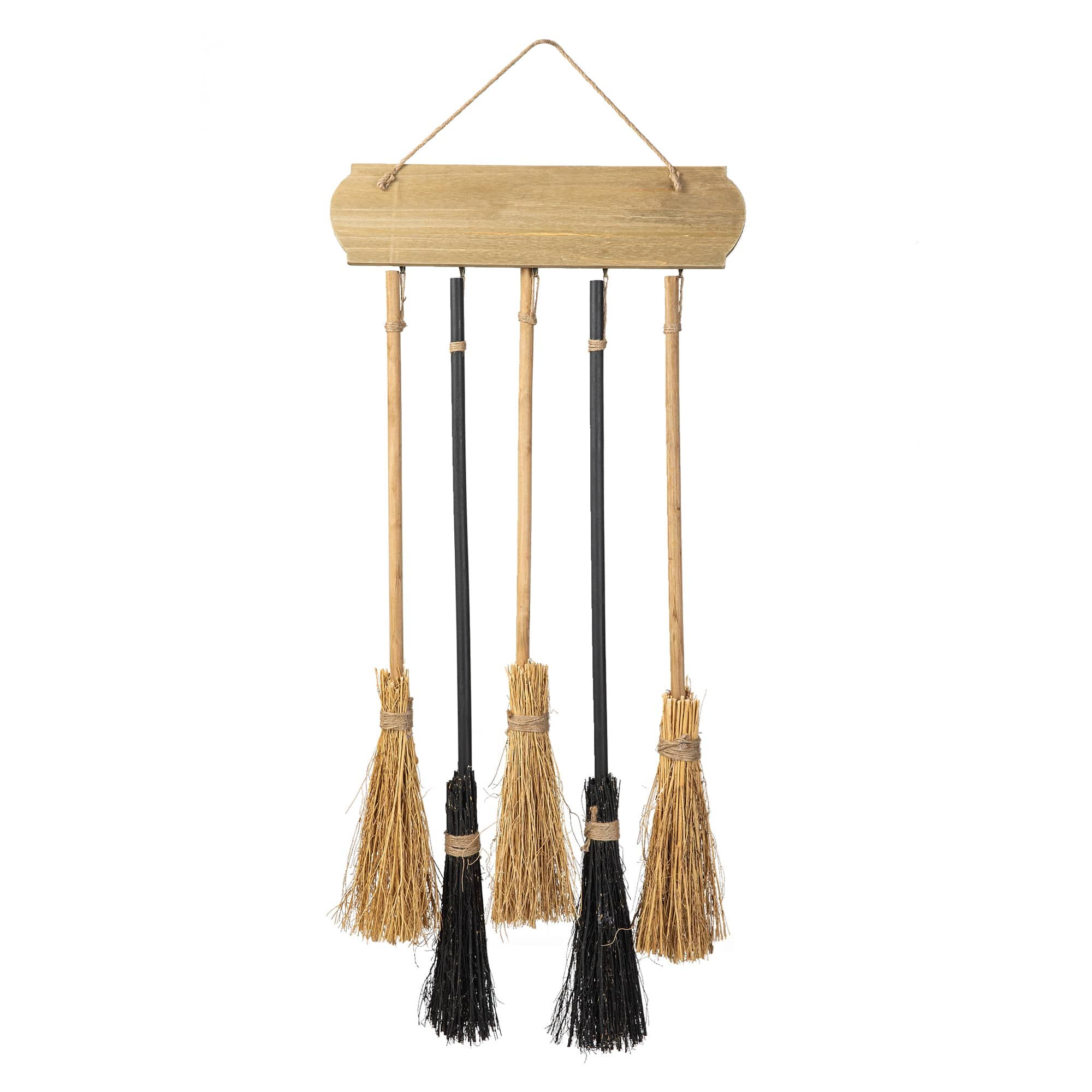 Glitzhome&#xAE; 42&#x22; Halloween Wood Brooms Parking Porch D&#xE9;cor