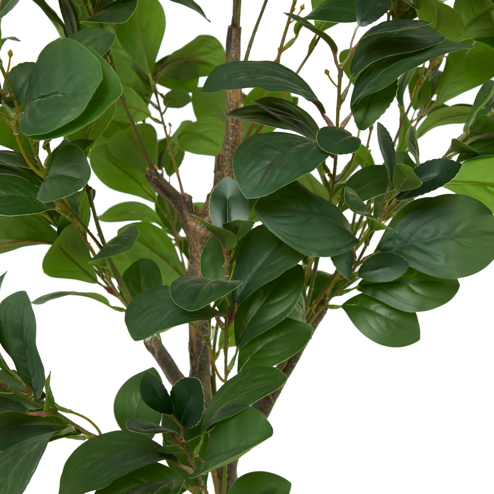 59&#x22; Green Faux Foliage Indoor Outdoor Fig Artificial Tree with Black Melamine Pot