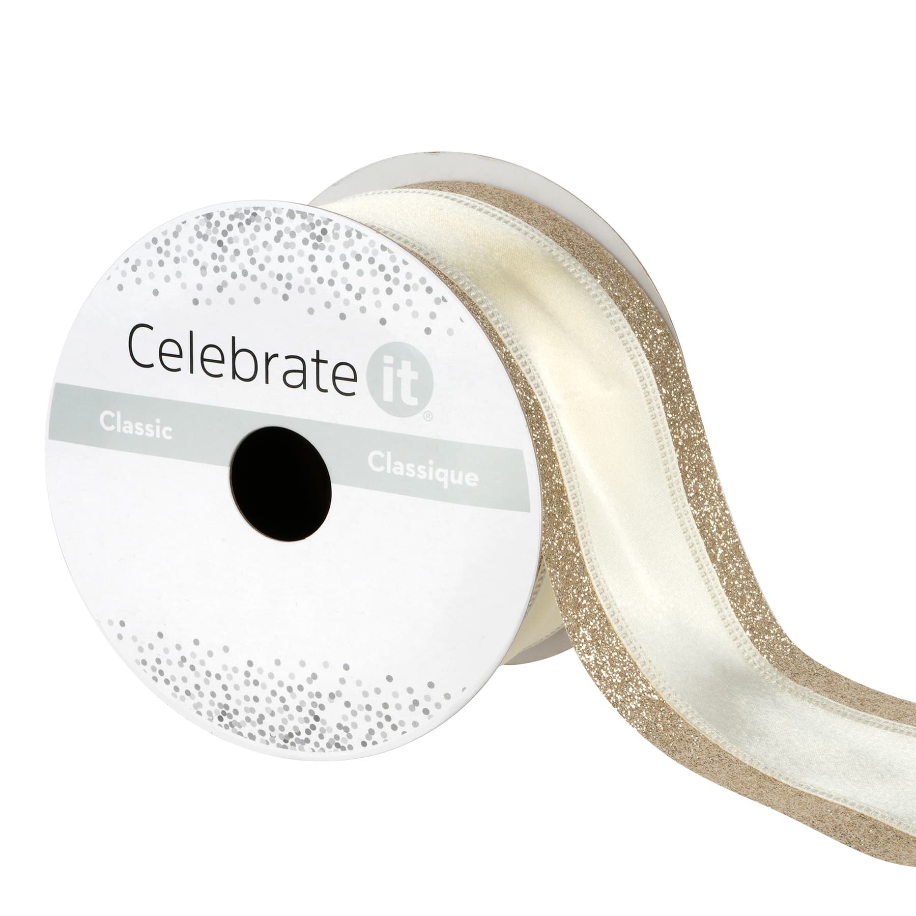 12 Pack: 2.5&#x22; x 3yd. Satin Glitter Wired Ribbon by Celebrate It&#x2122; Classic