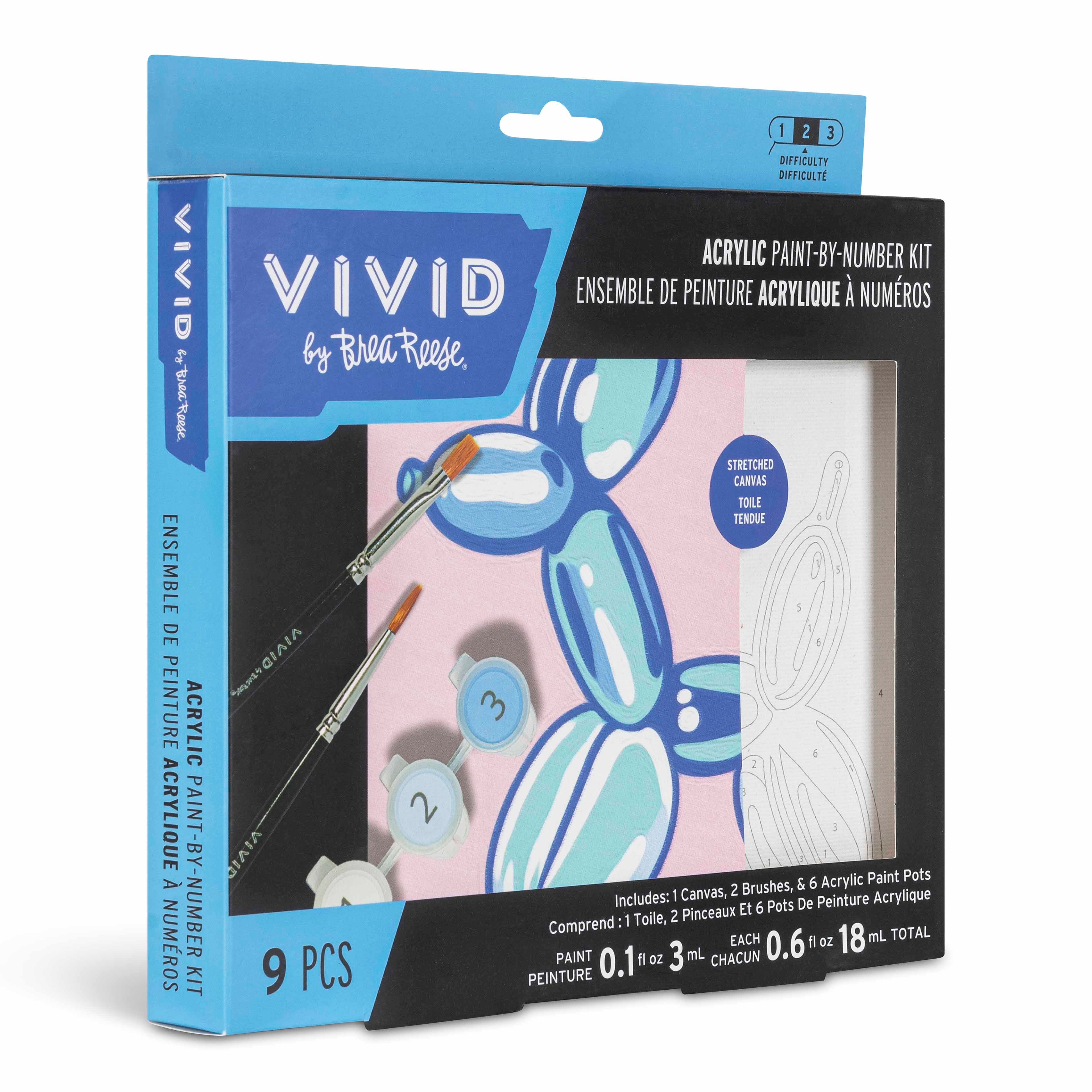 VIVID by Brea Reese&#xAE; Balloon Dog Acrylic Paint-by-Number Kit