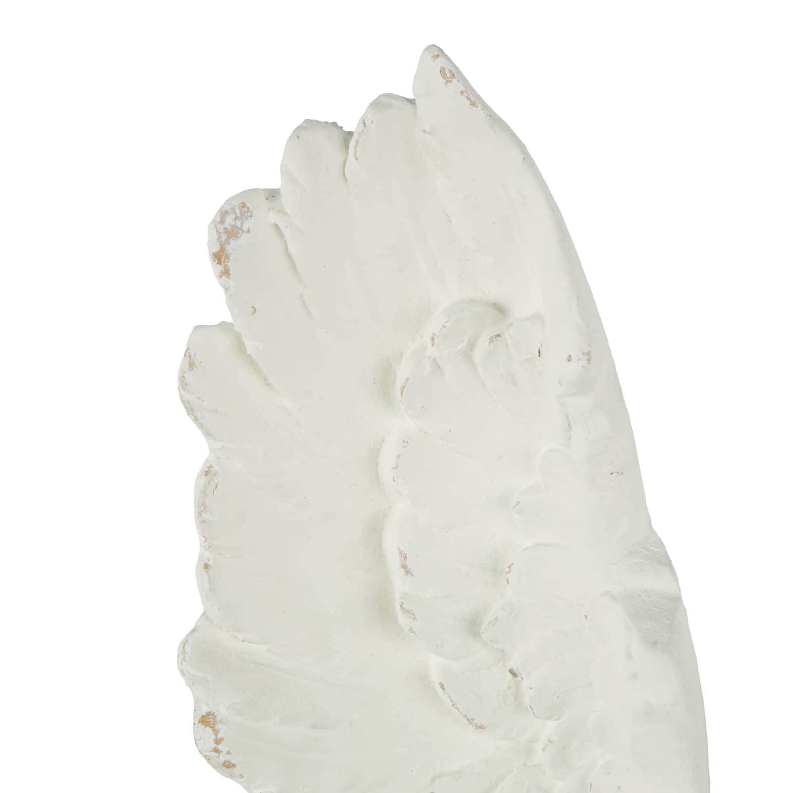 27" White Magnesium Oxide Bird Carved Wings Wall Décor Set