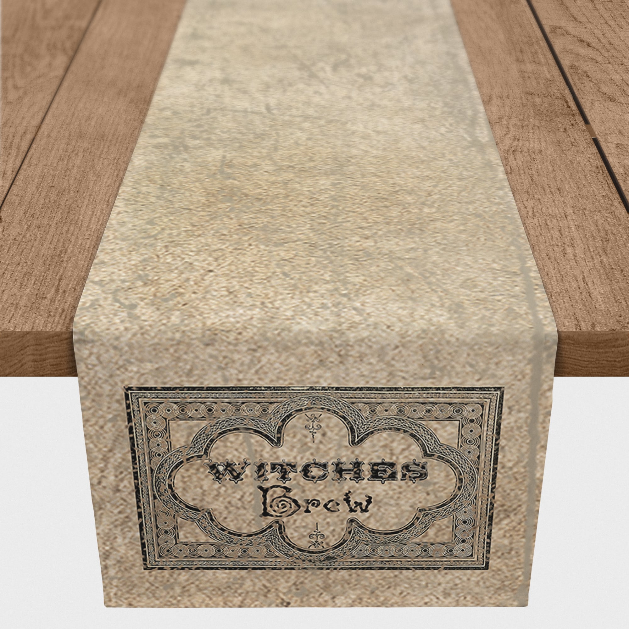 Witches Brew Label 5 16&#x22; x 90&#x22; Poly Twill Table Runner