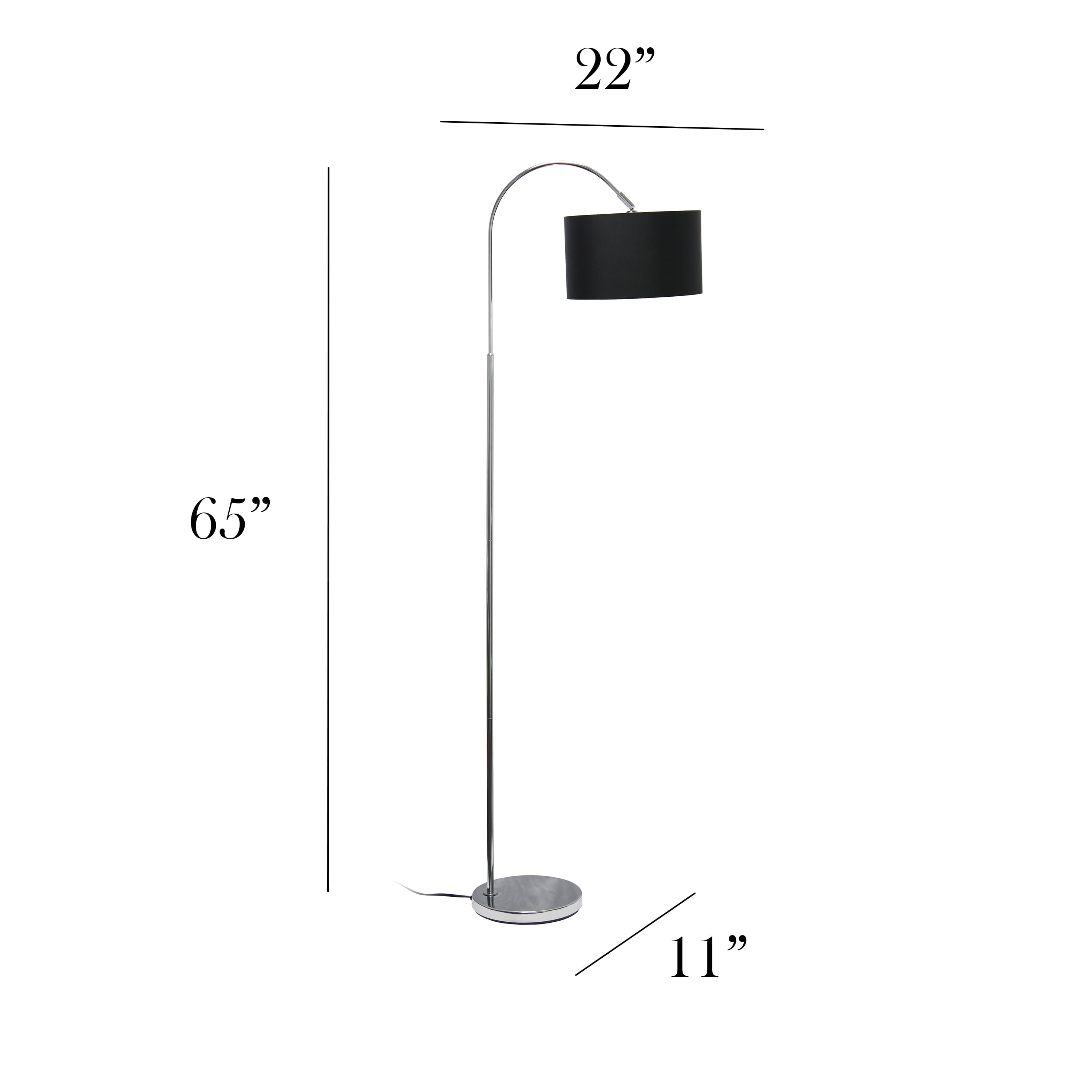 Simple Designs 65&#x22; Arched Brushed Nickel Floor Lamp