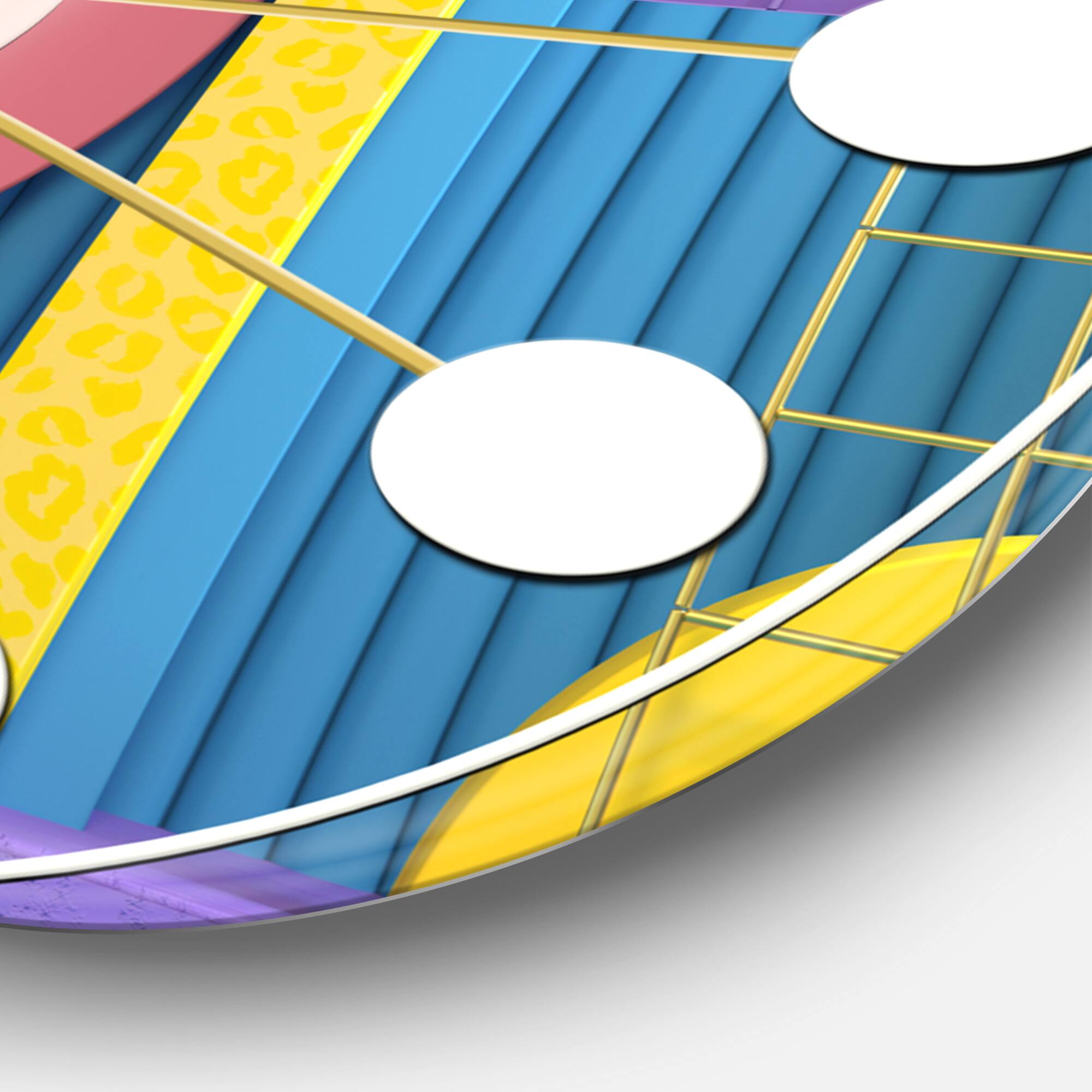 Designart 'Abstract Retro Geometric Architecture Mid-Century Modern Wall Clock