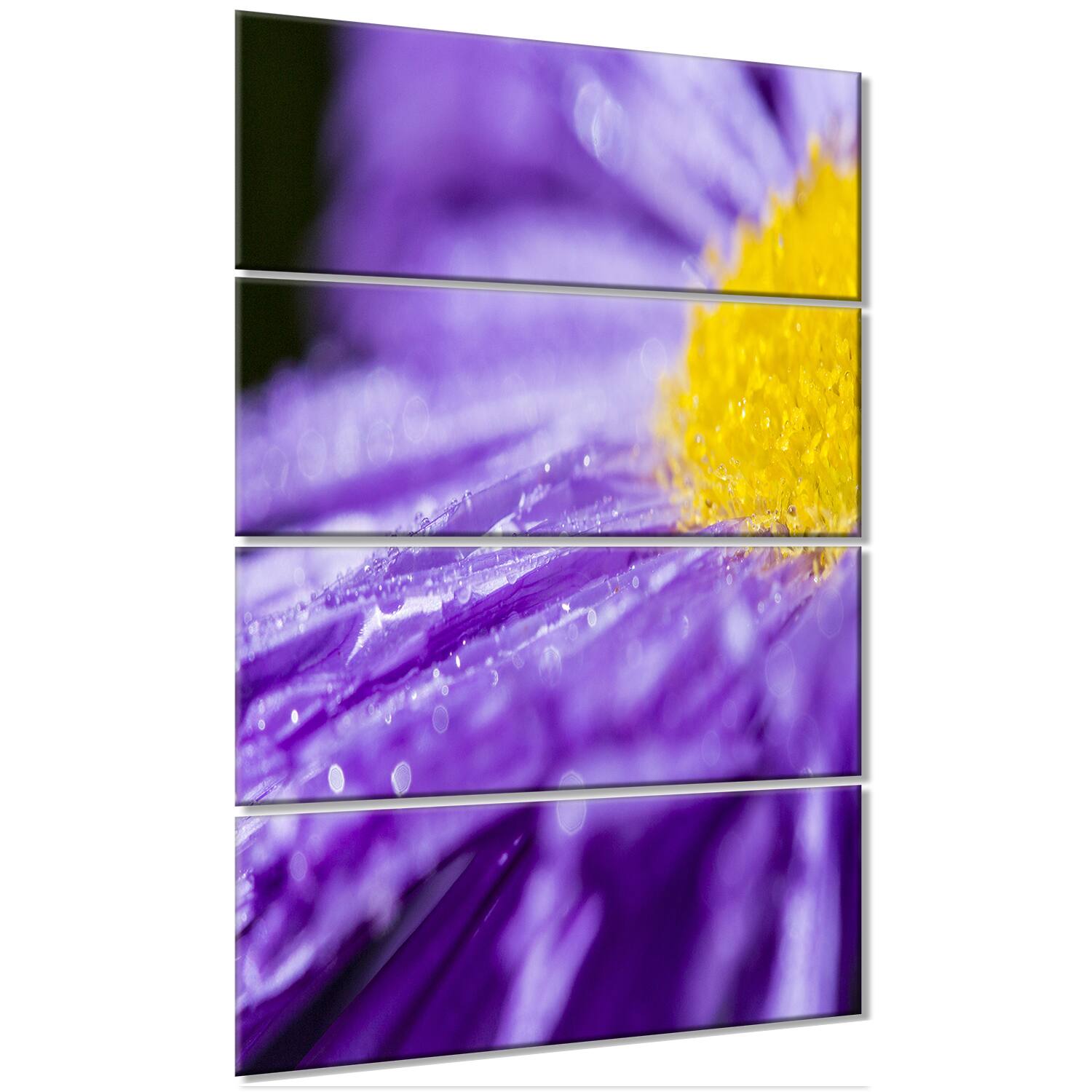 Designart - Large Violet Flower Petal Close up - Large Flower Canvas Wall Art