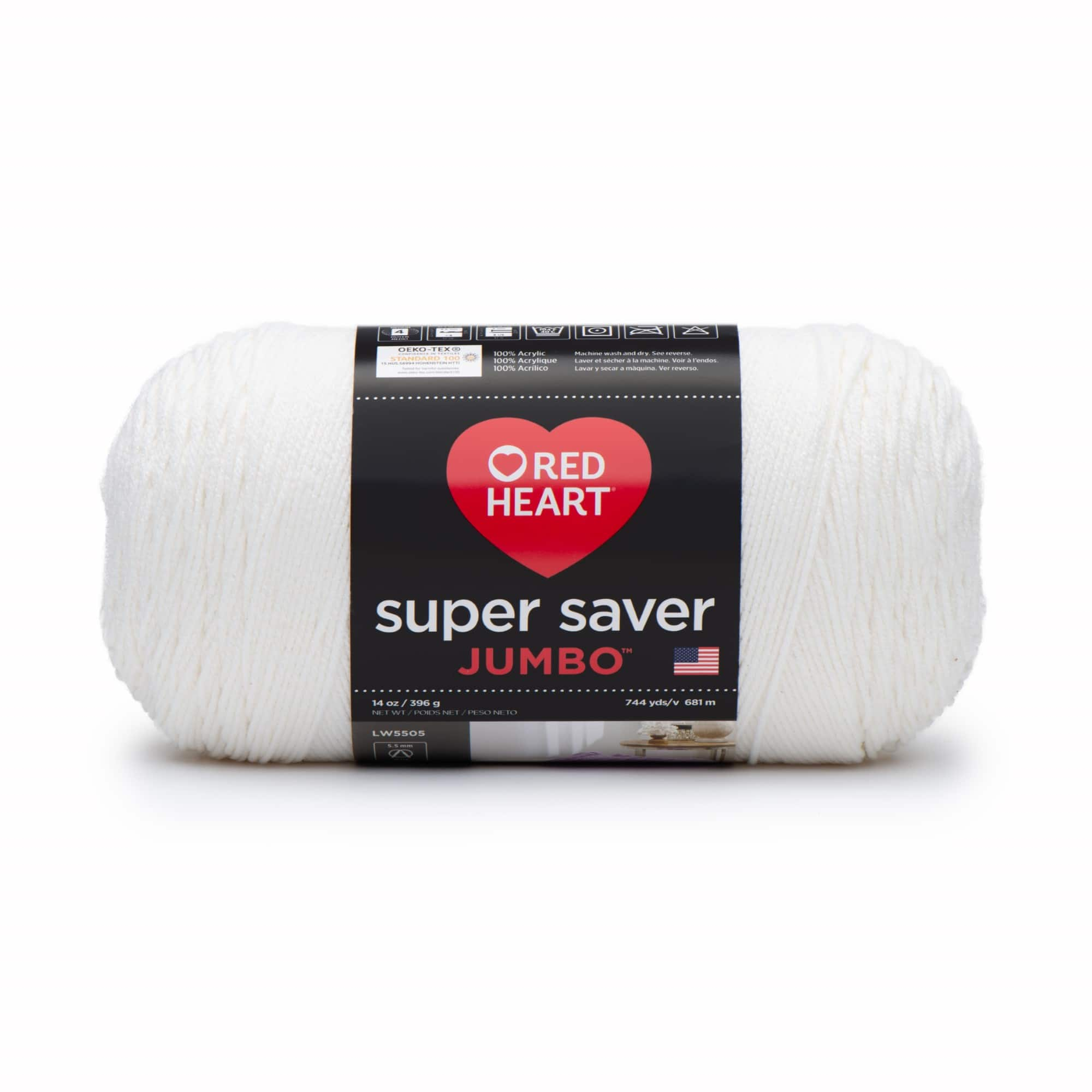 Lot of 2 Red Heart Super Saver O'go Yarn White E551 - Depop