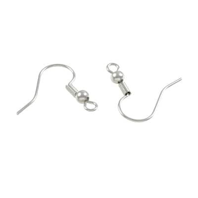 144 pcs surgical steel ball coil earring hooks fish hooks ear wire for  jewelry 