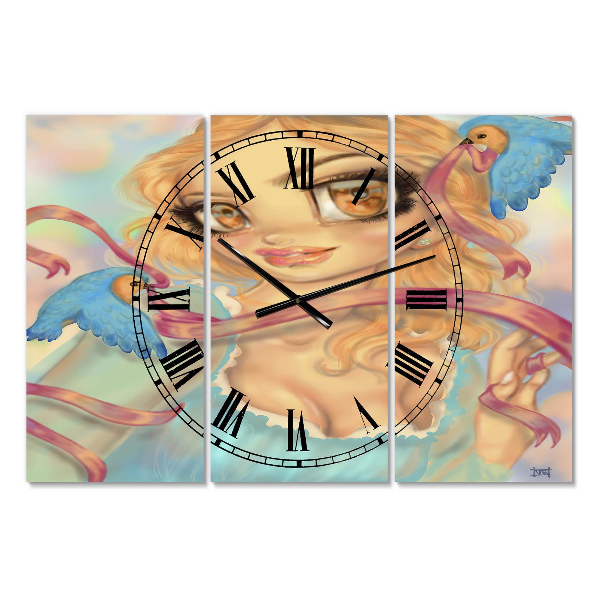 Designart &#x27;Cinderella Oversized Modern Multipanel Wall Clock