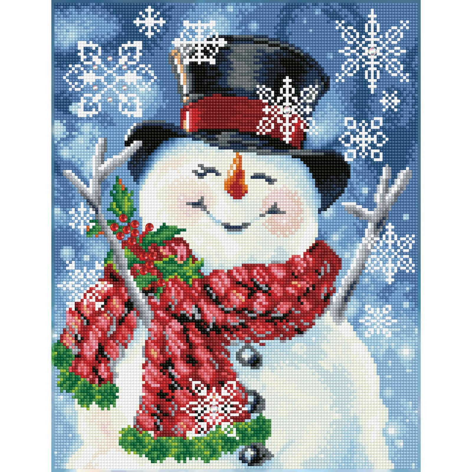 Diamond Dotz&#xAE; Intermediate Joyful Jolly Snowman Diamond Painting Kit