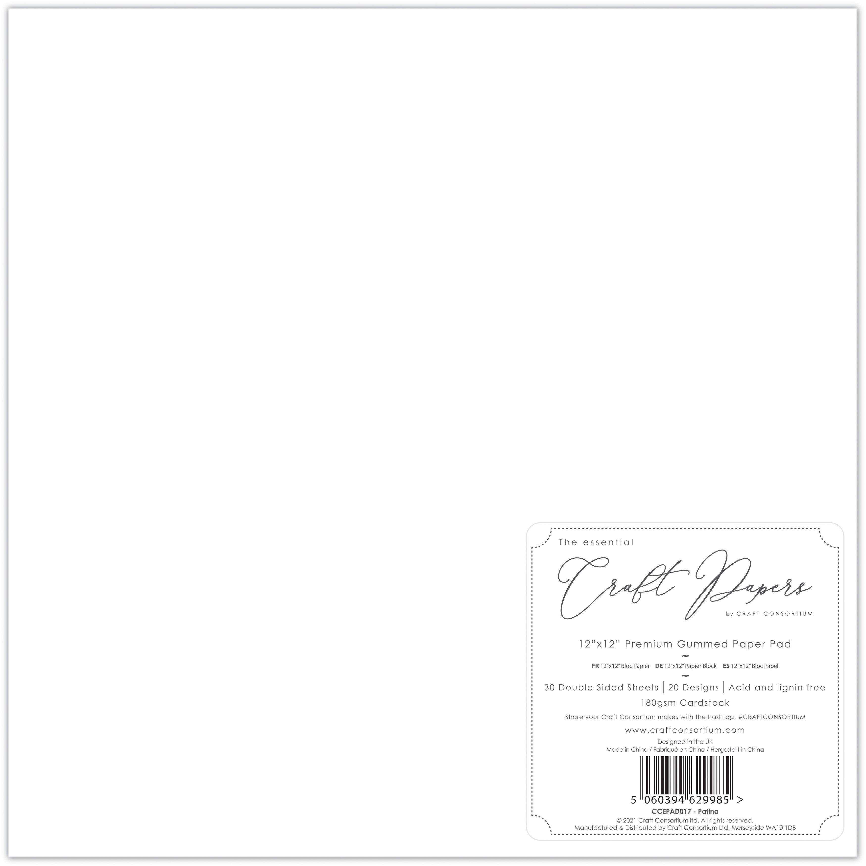 Craft Consortium Patina Double-Sided Paper Pad, 12" x 12"