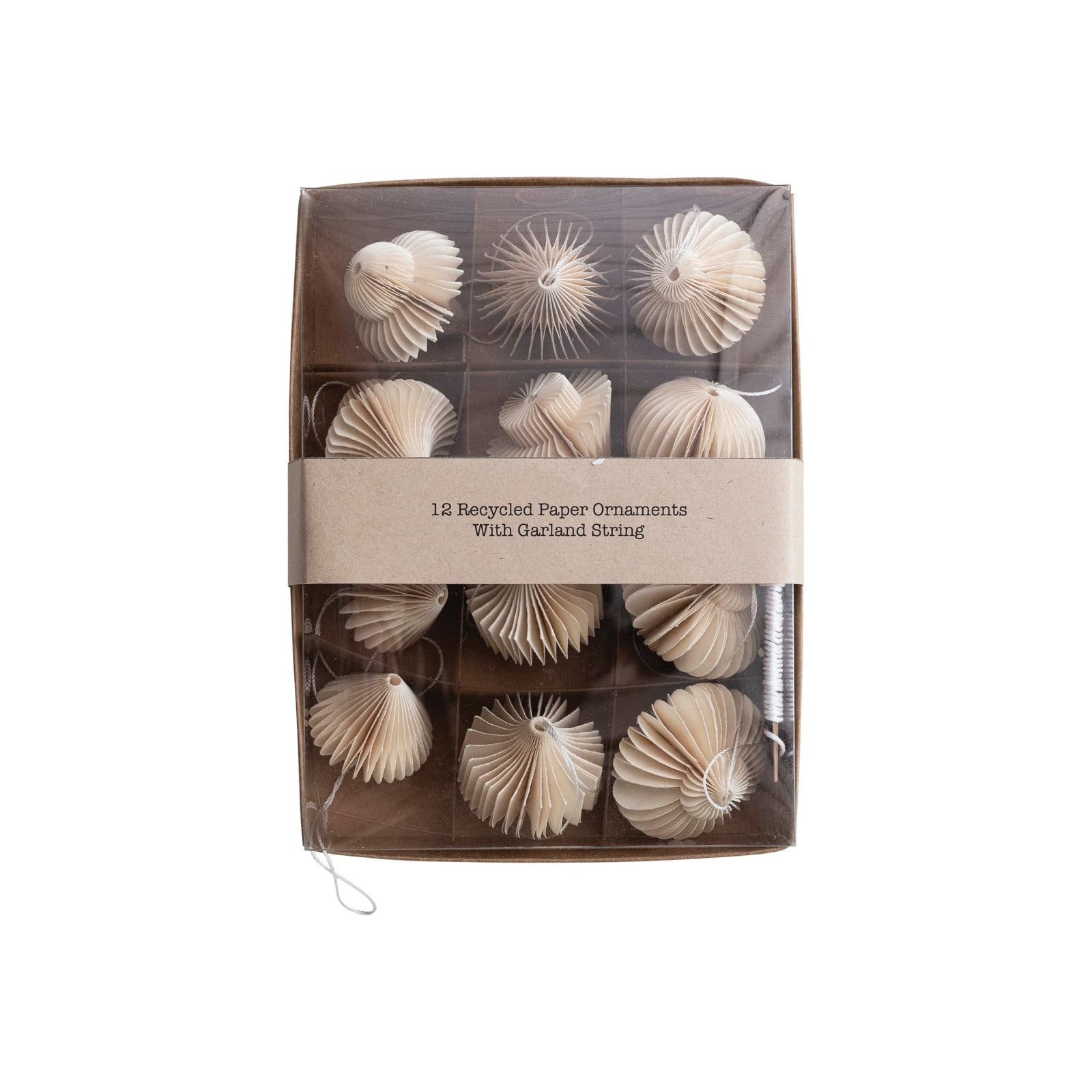 Hello Honey 1.5&#x22; Cream Decorative Paper Folding Honeycomb Ornaments, 12ct.