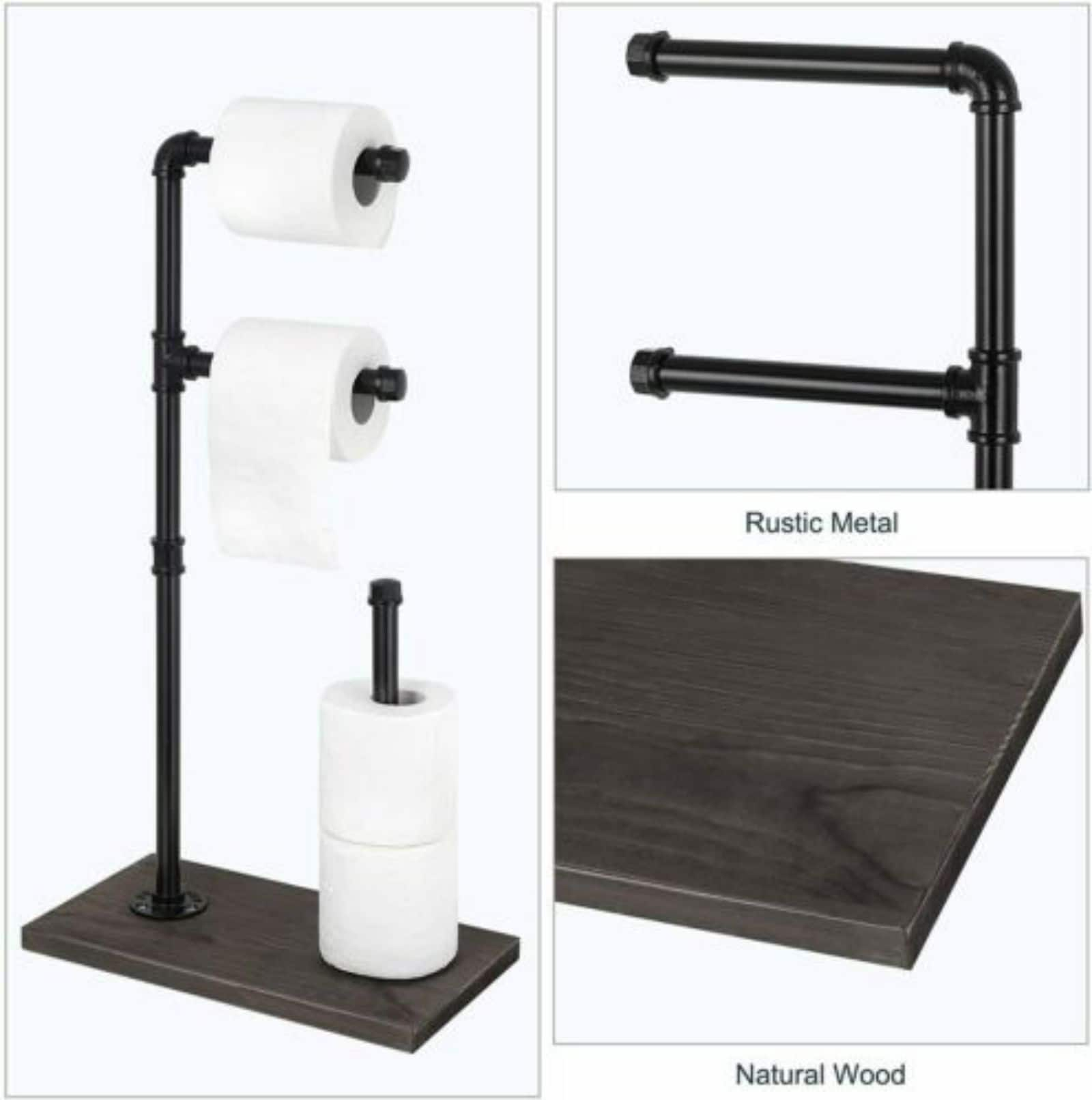 Black Commercial Toilet Paper Holder with Shelf