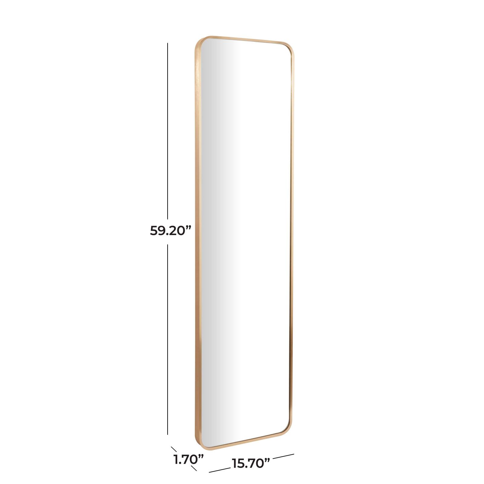 Gold Metal Glam Wall Mirror, 16" x 2" x 59"