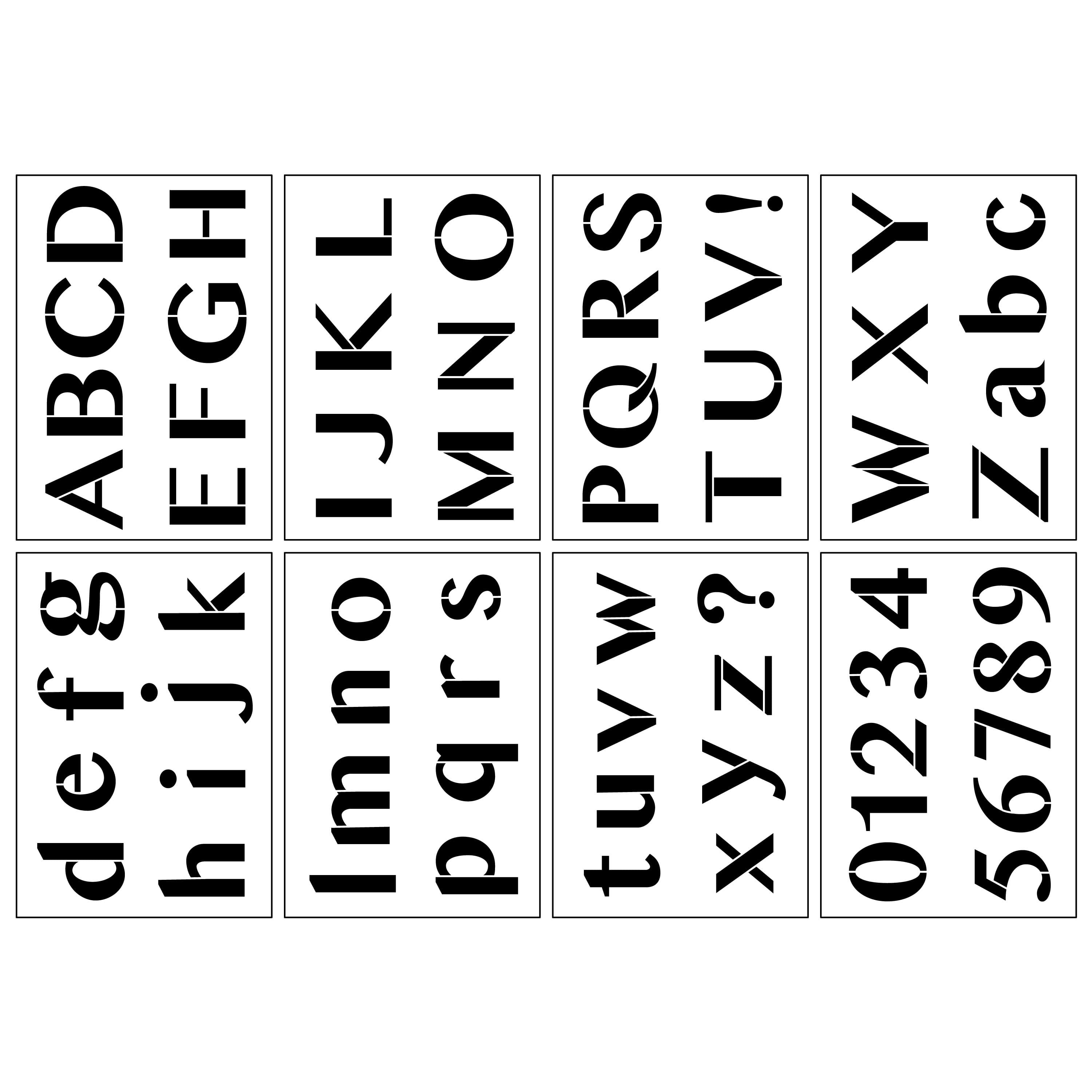 Homeford Alphabet Letter & Number Stencil Set, 1-Inch, 2-Sheets