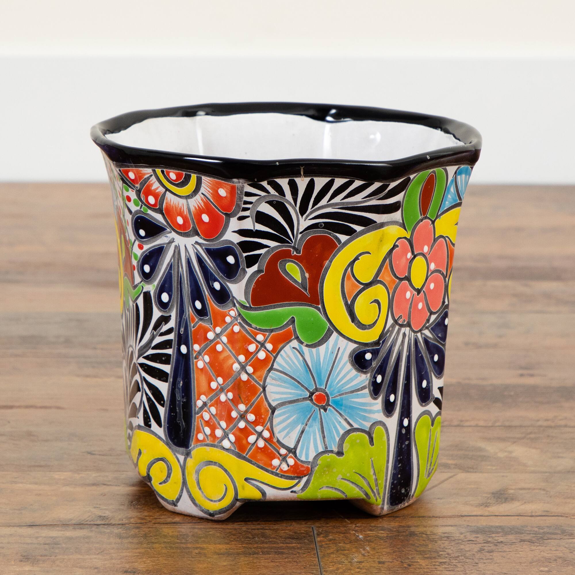 10" Handmade Mexican Talavera Ceramic Planter