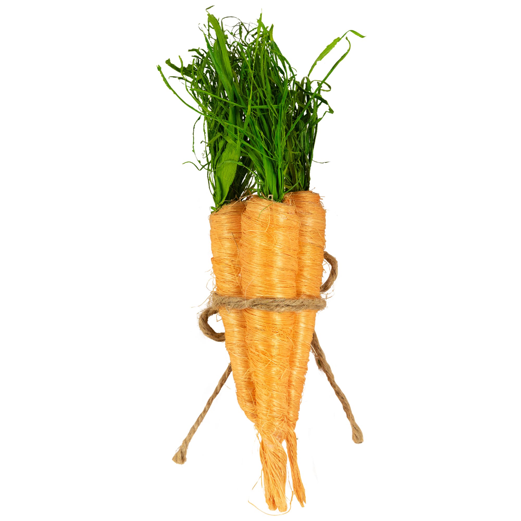 9&#x22; Orange Straw Carrot Easter Decorations Set
