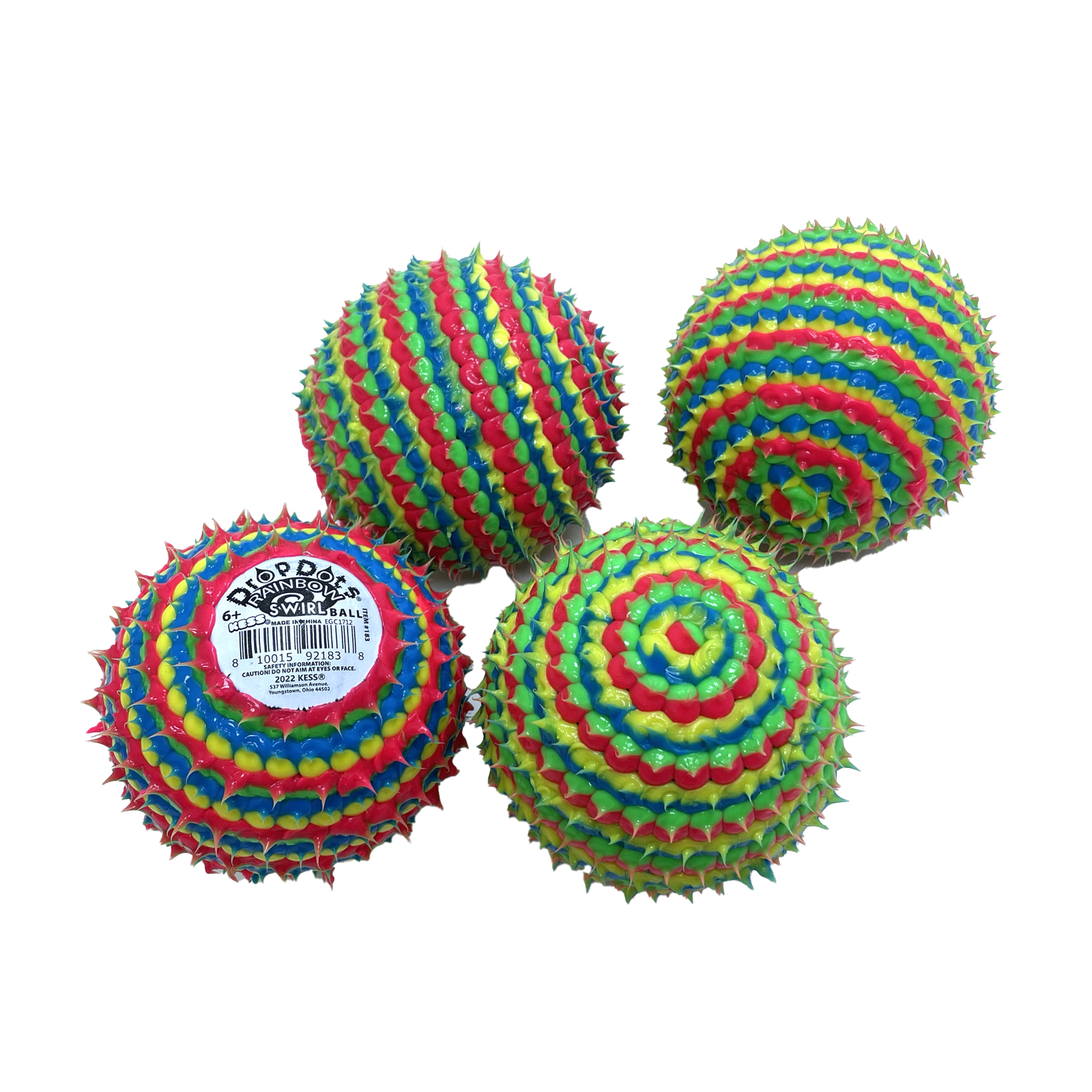 Kess&#xAE; Drop Dots Rainbow Swirl Ball