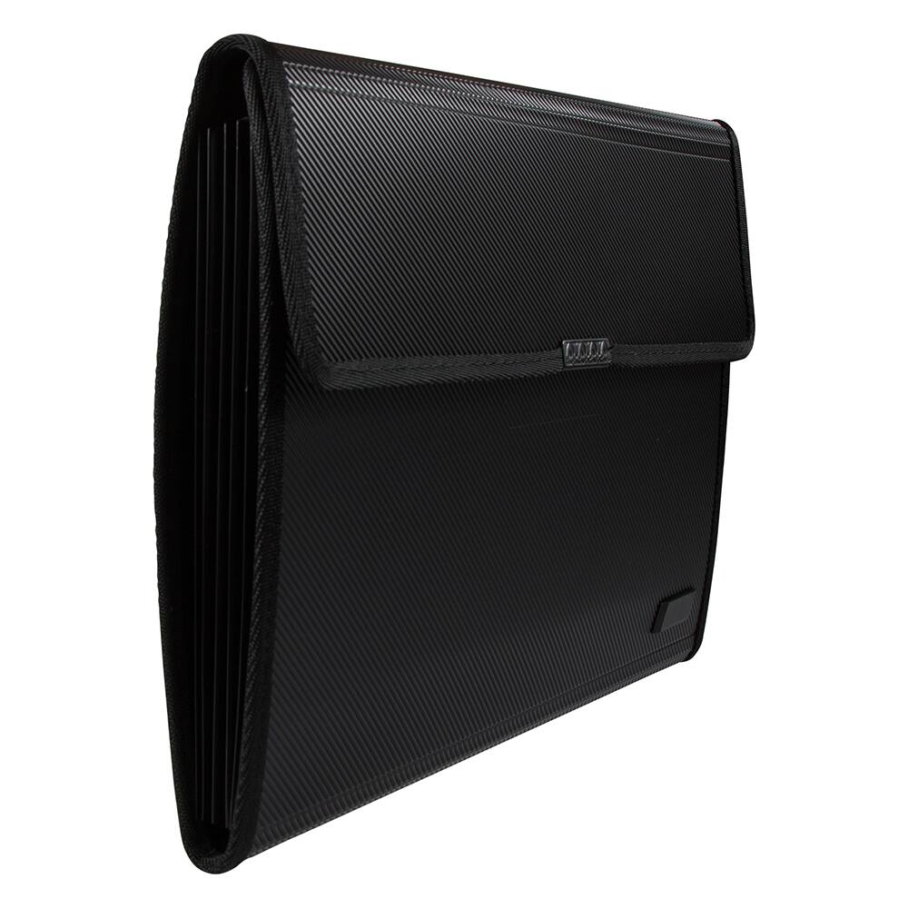 JAM Paper Black Padfolio with Expanding File
