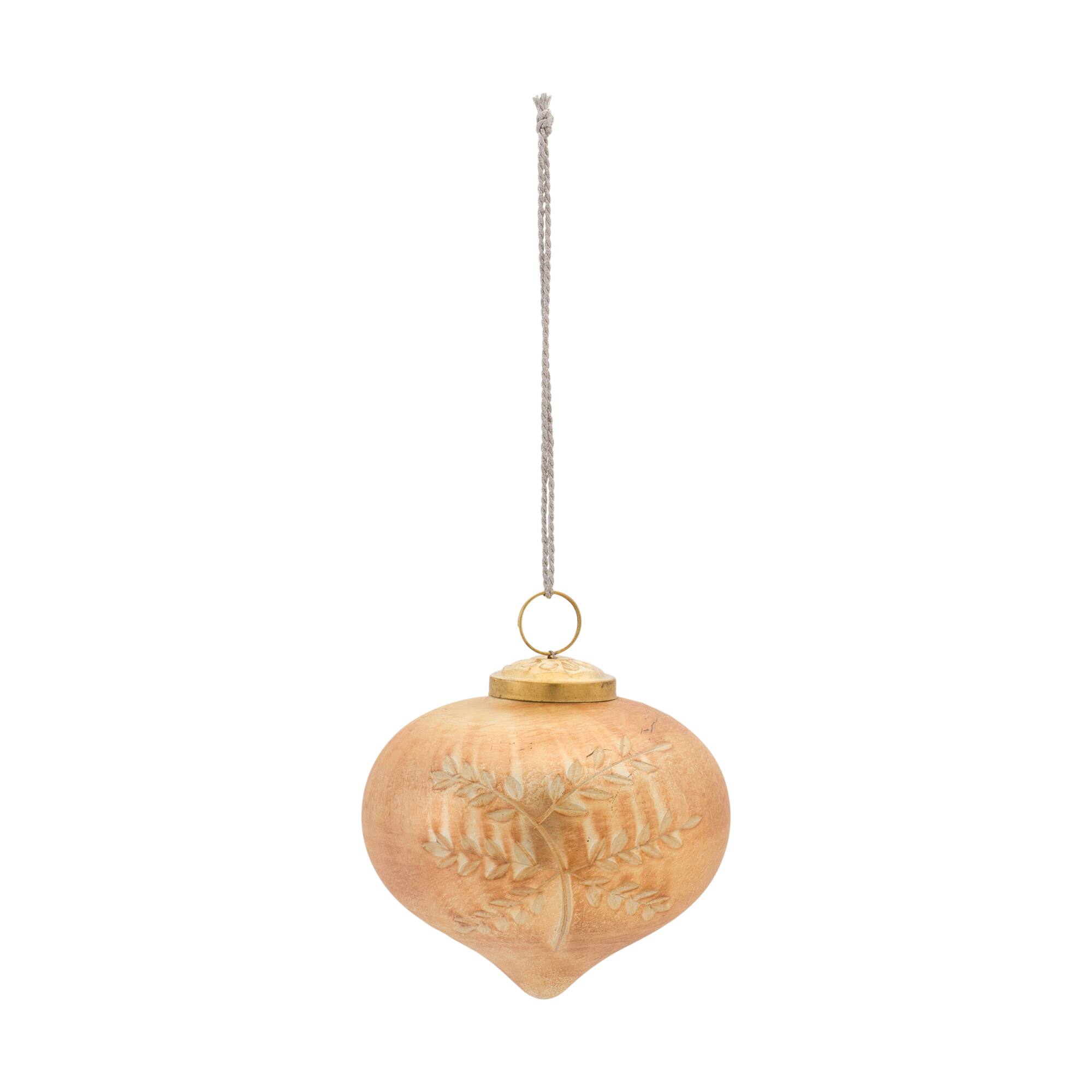 6ct. Orange Etched Mercury Glass Onion Ornaments