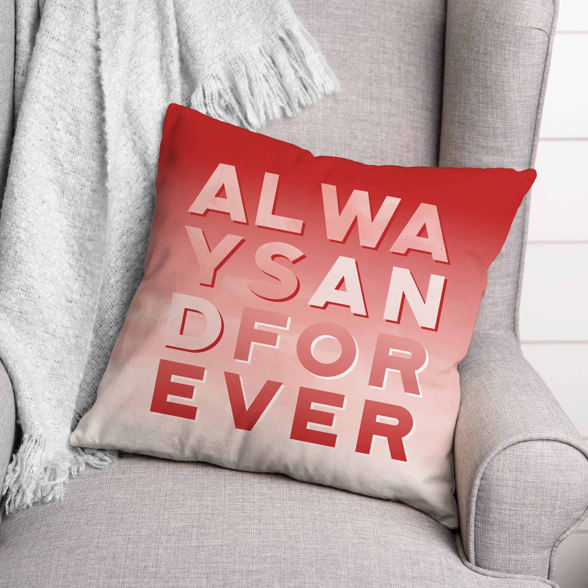 Always Forever Watercolor 16&#x22; x 16&#x22; Throw Pillow