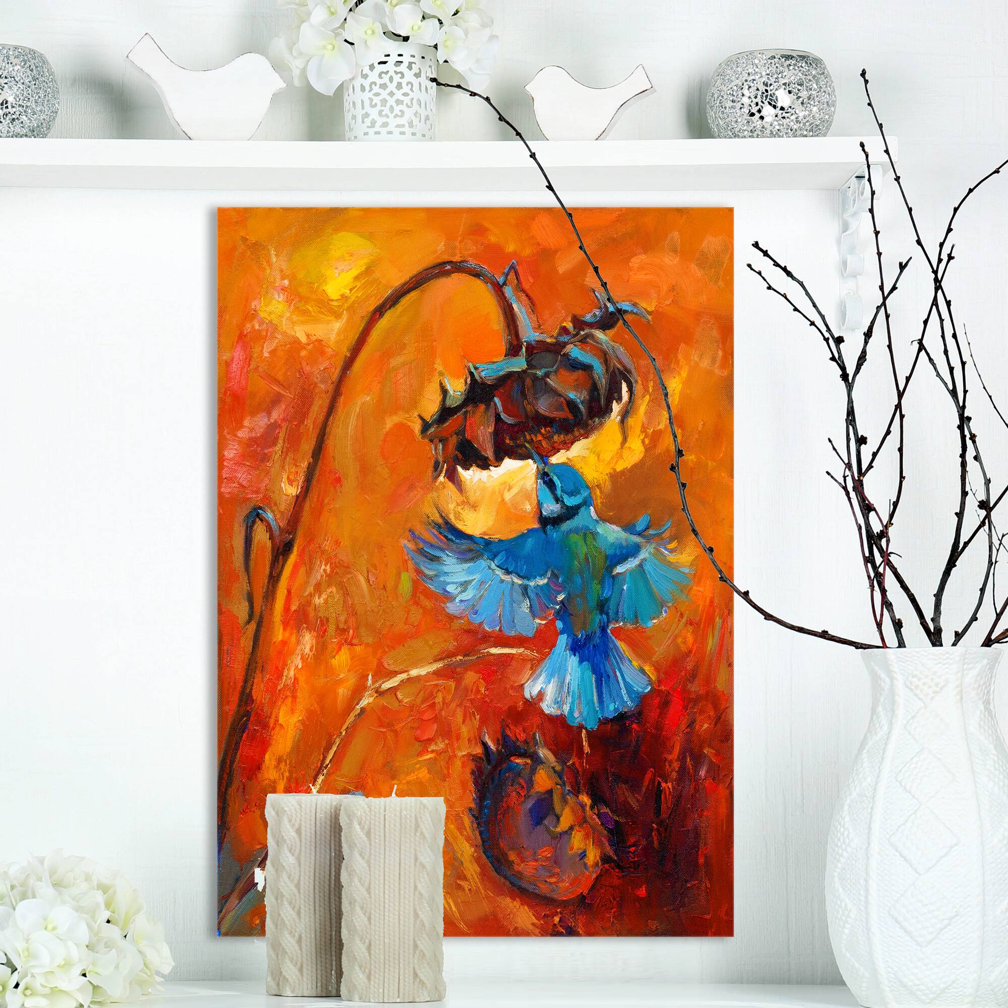 Designart - Hummingbird - Animals Painting Print on Wrapped Canvas
