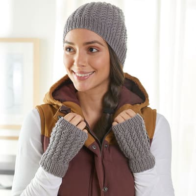 Loops & Threads® Cozy Wool™ Merino Mock Cable Mitts