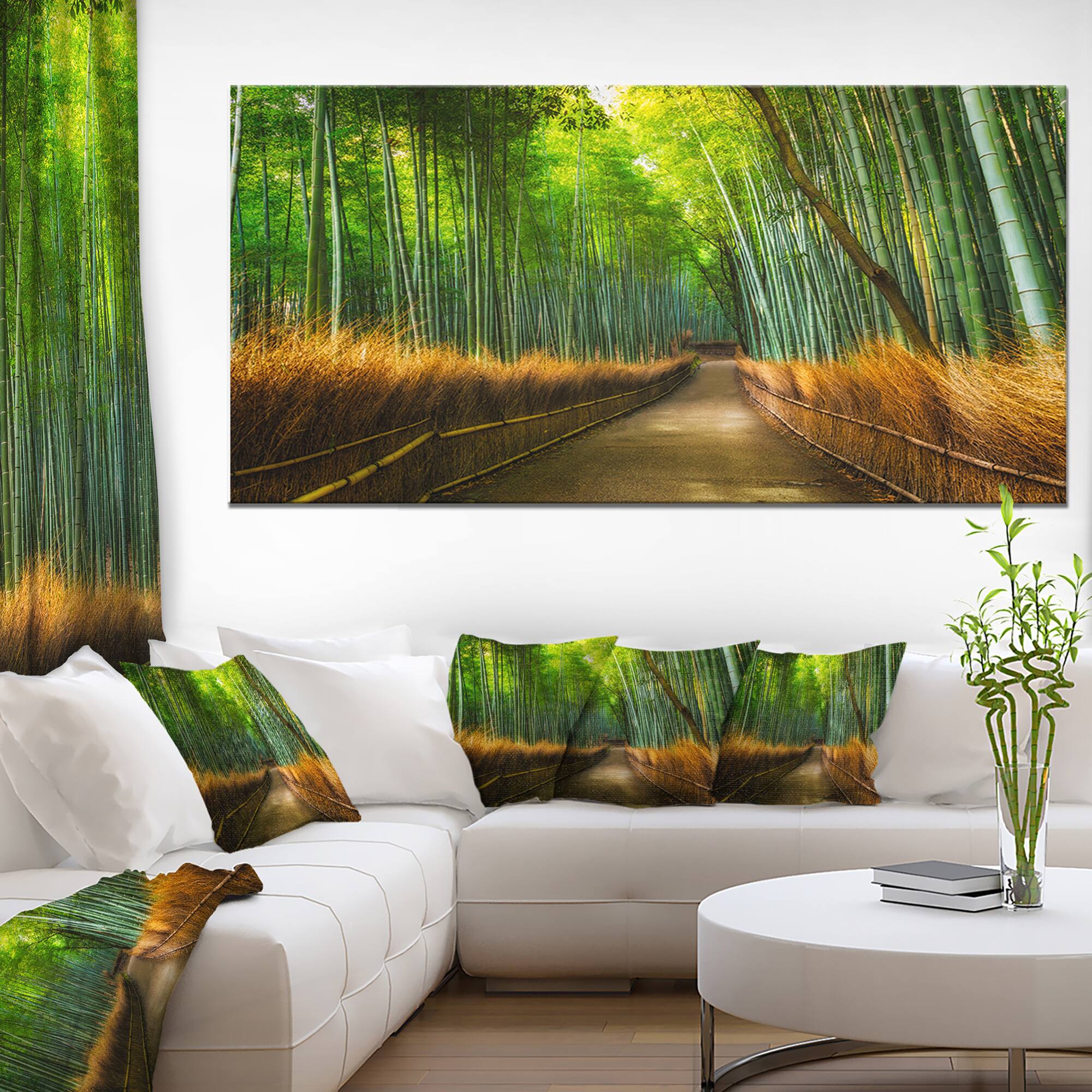 Designart - Arashiyama Bamboo Grove Japan - Oversized Forest Canvas Artwork
