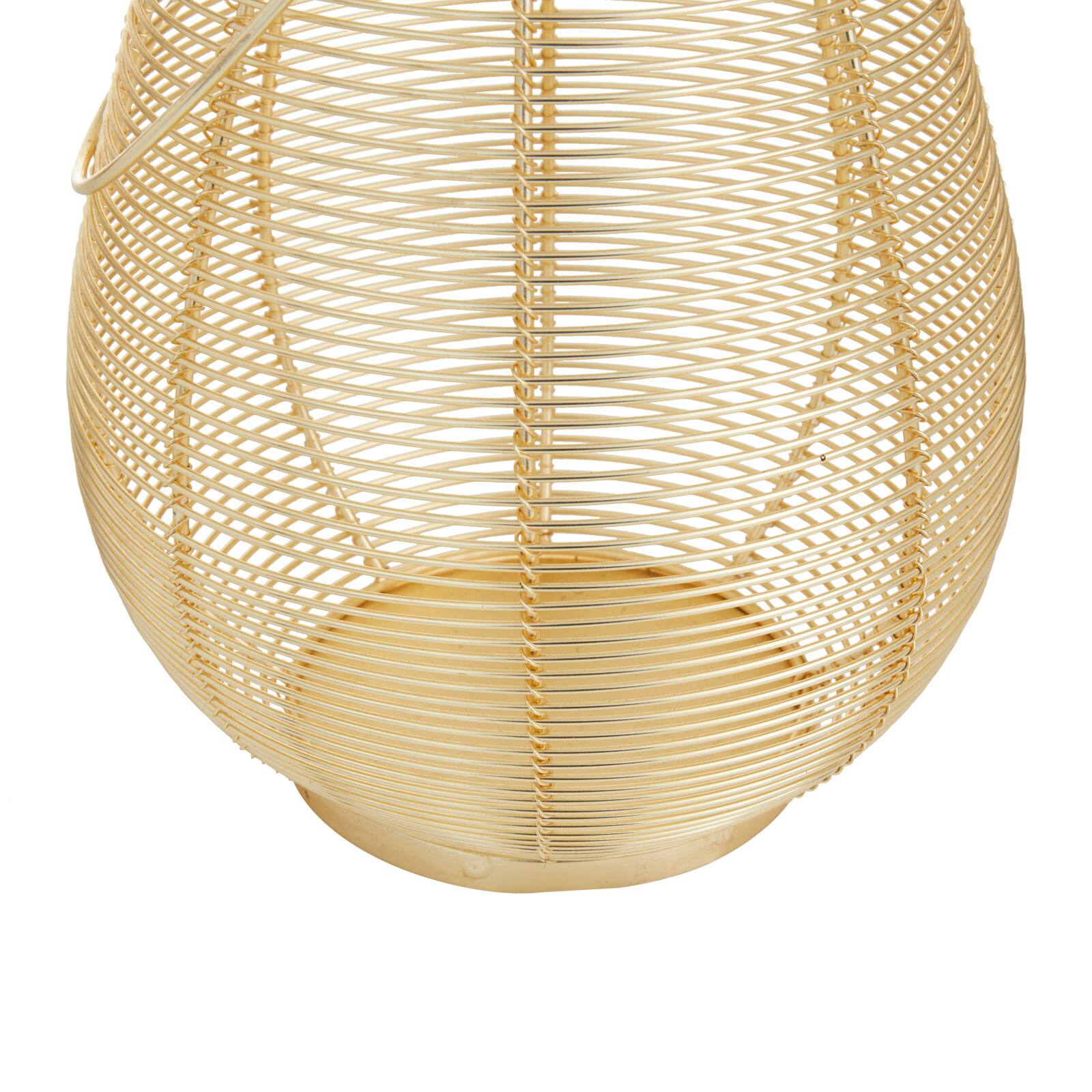Gold Iron Glam Lantern, 11&#x22; x 8&#x22; x 8&#x22;