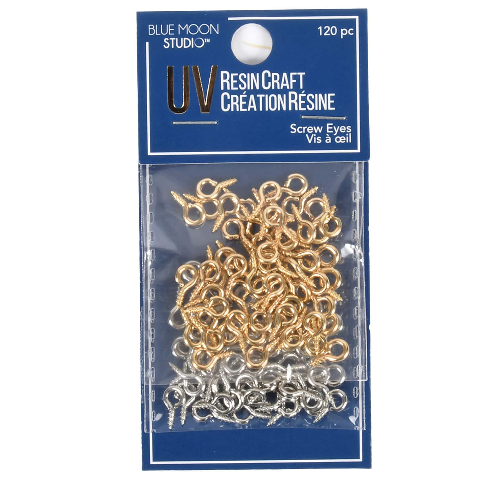 12 Packs: 120 ct. (1,440 total) Blue Moon Studio™ UV Resin Craft Screw Eyes