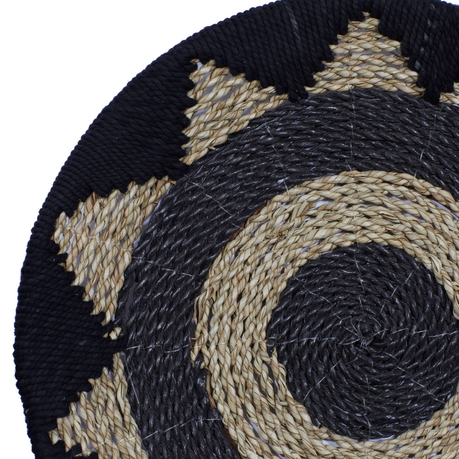 Set of 3 Black Cotton Rustic Wall Decor 24", 20", 16"