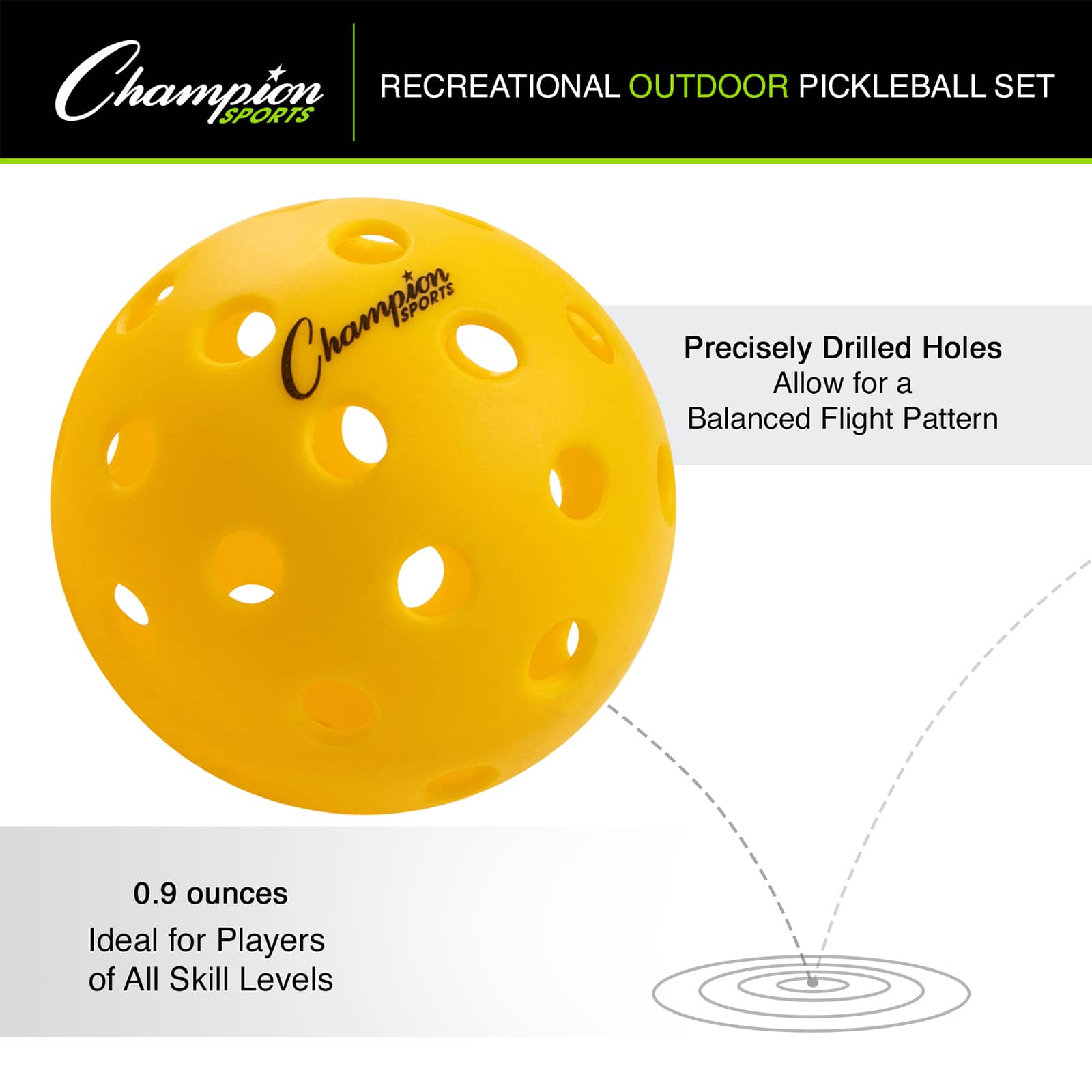 Champion Sports Recreational Outdoor Pickleball Set